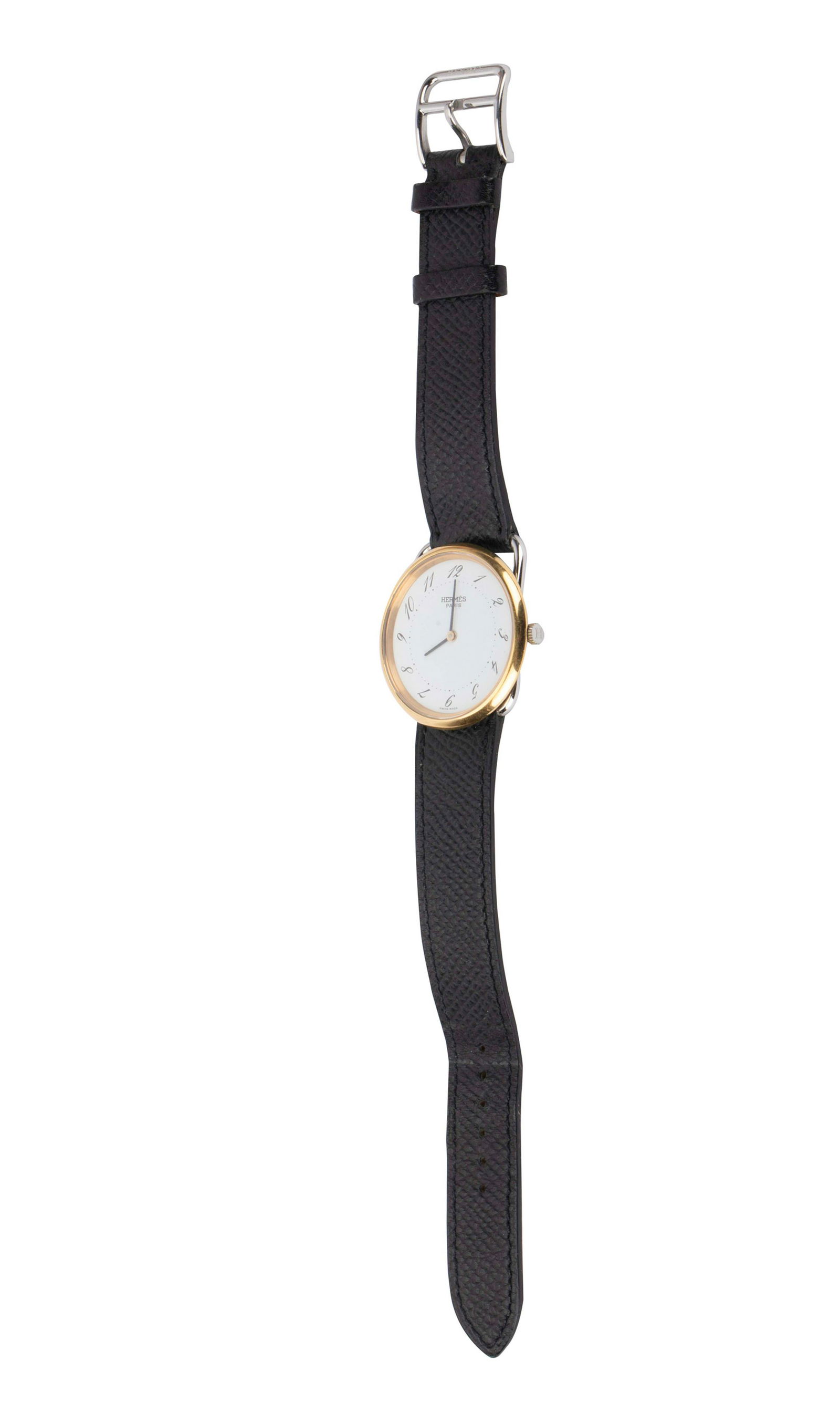 HERMES STAINLESS STEEL & GOLD-PLATE WATCH (1 of 9)