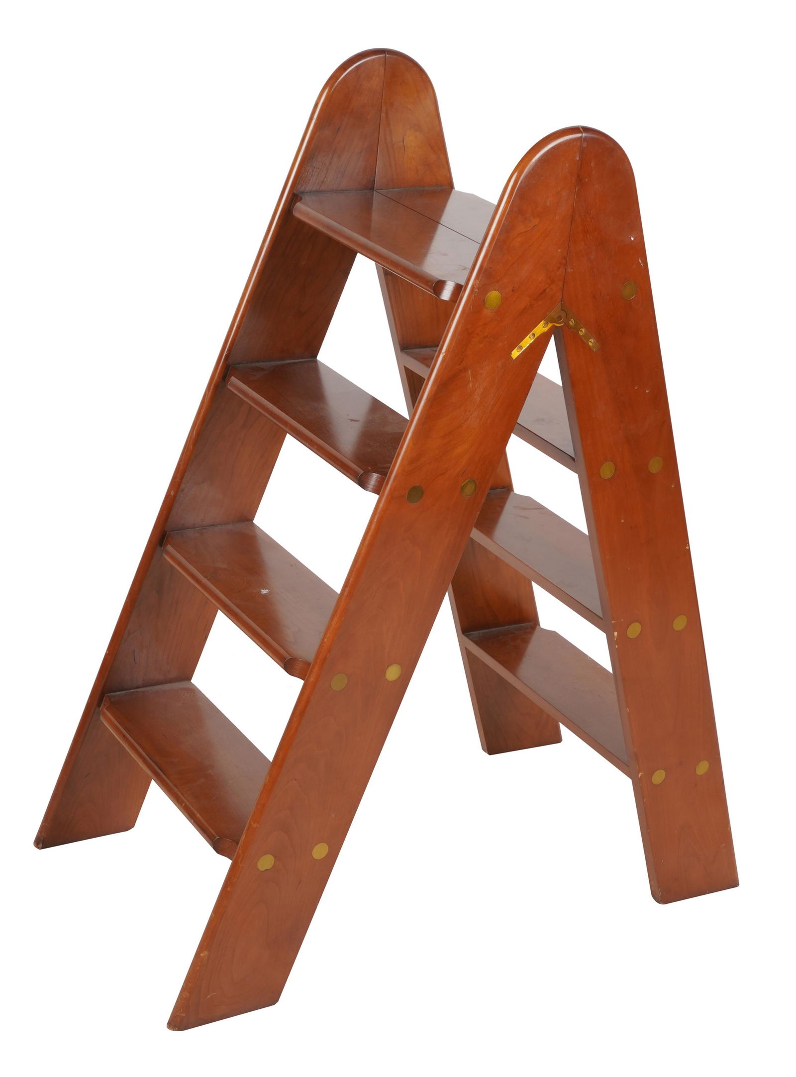 MAHOGANY FOLDING LIBRARY STEPS (1 of 6)