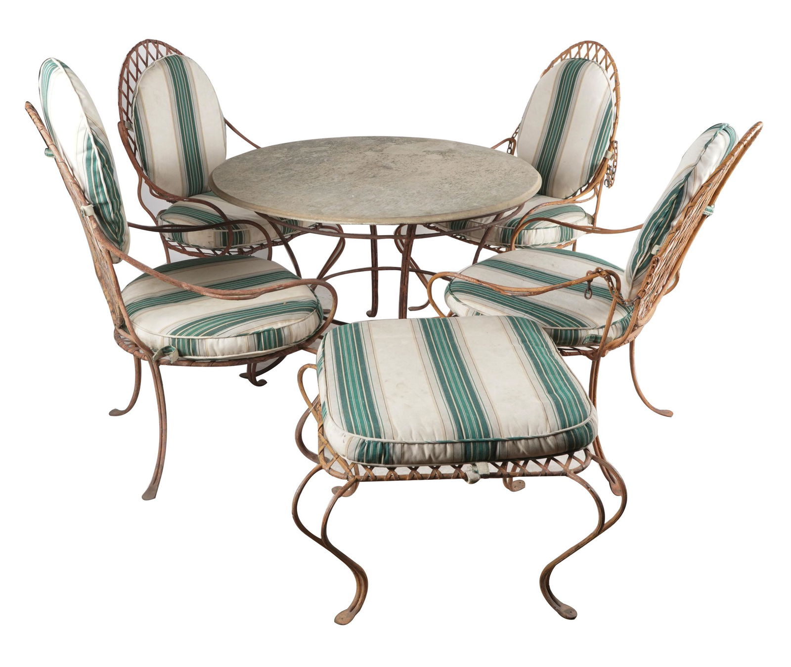 ROSE TARLOW SIX-PIECE IRON FAUX BOIS PATIO SET (1 of 8)
