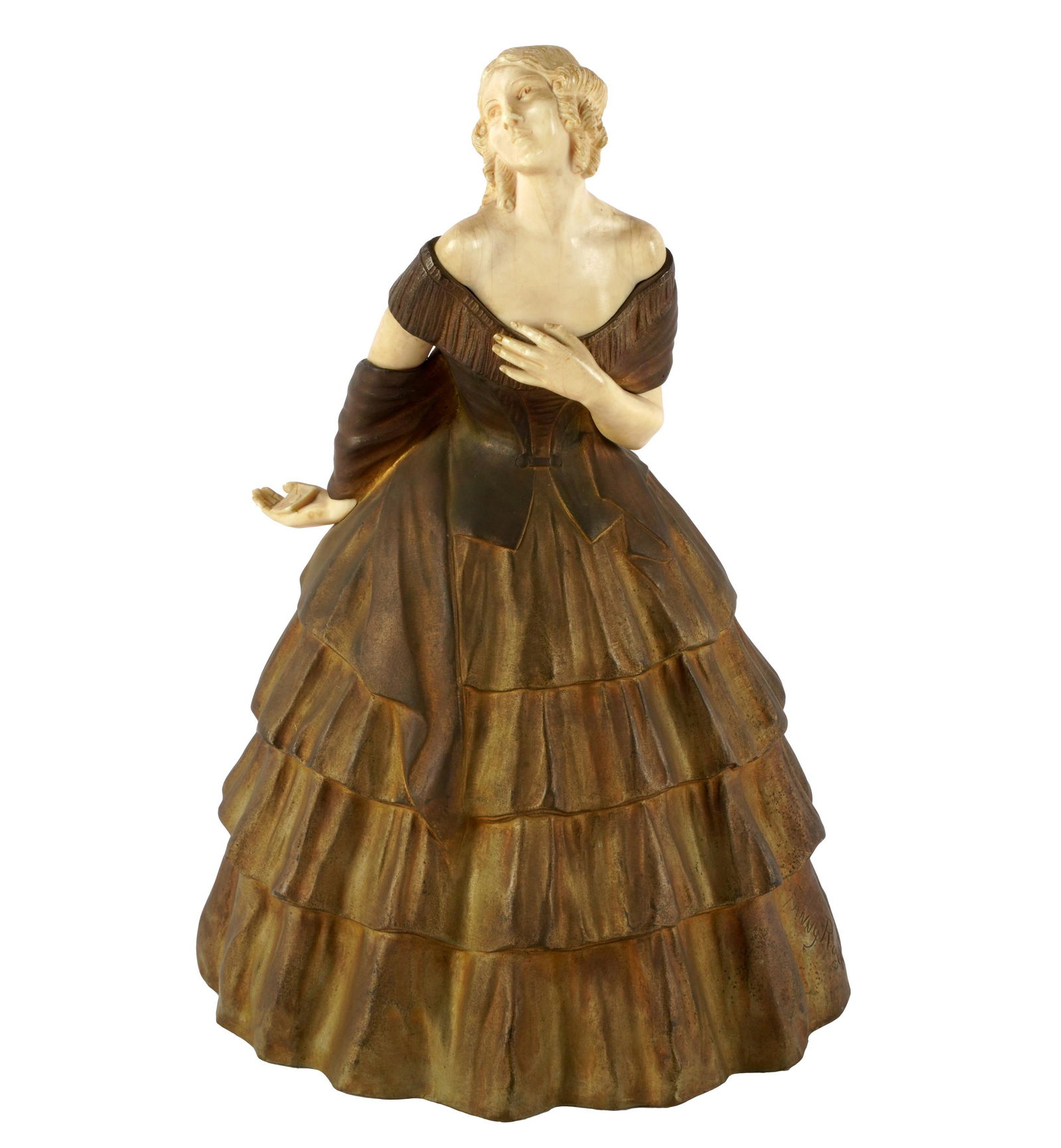 CONTINENTAL BRONZE FIGURE OF A WOMAN (1 of 11)