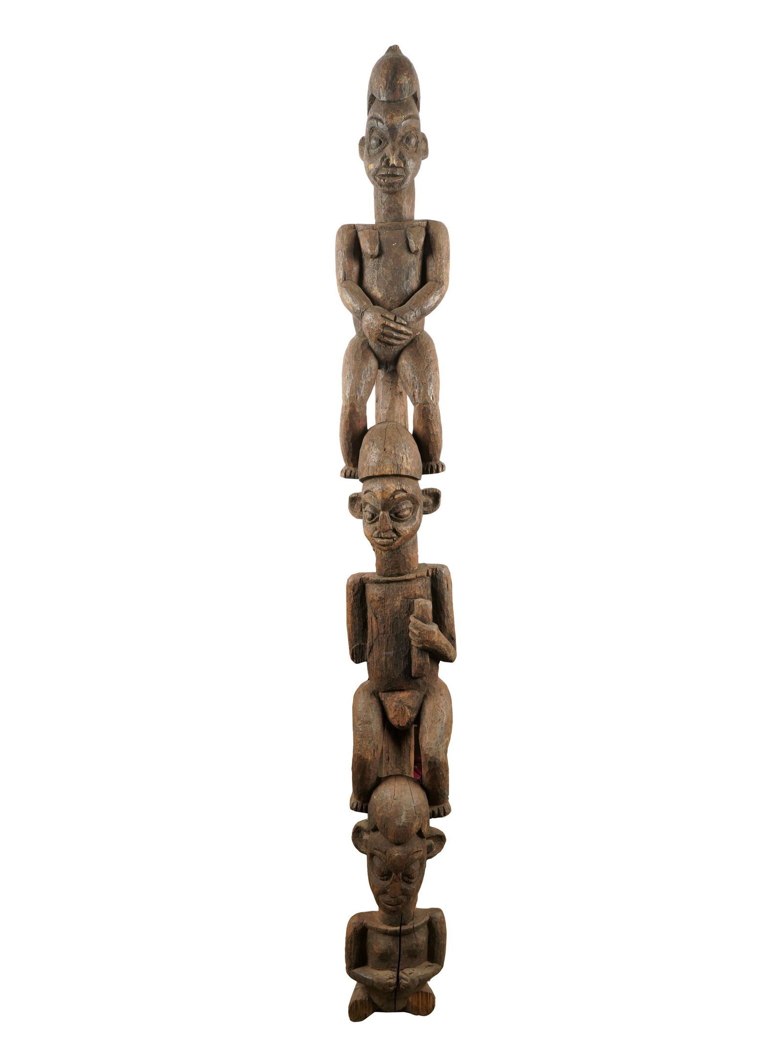 CAMEROON CARVED WOOD FERTILITY FENCE POST (1 of 9)