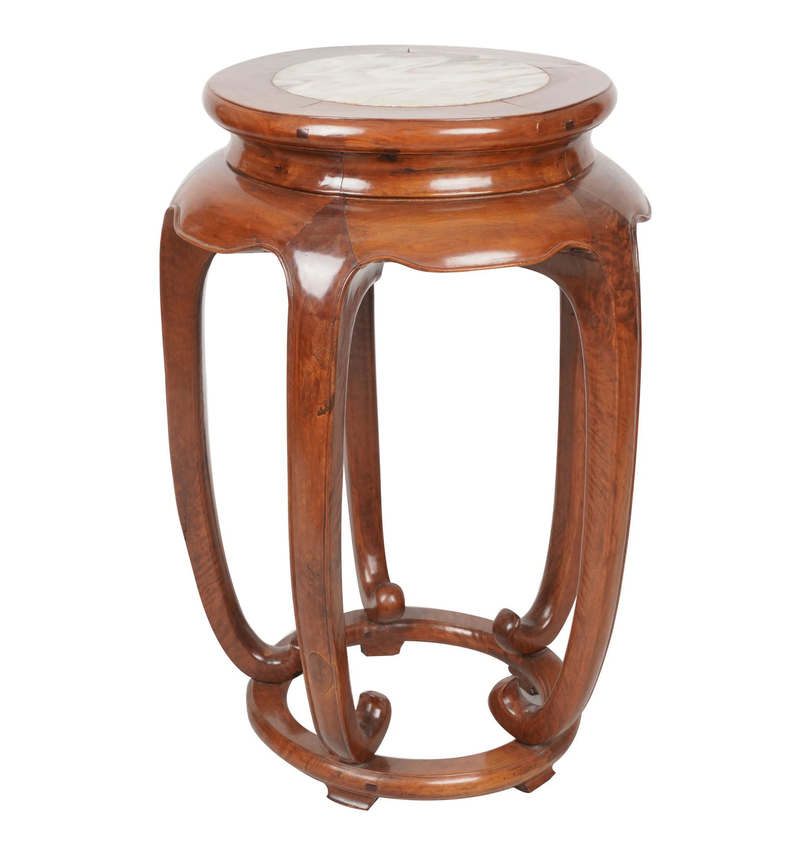 CHINESE HARDWOOD & MARBLE STAND (1 of 8)