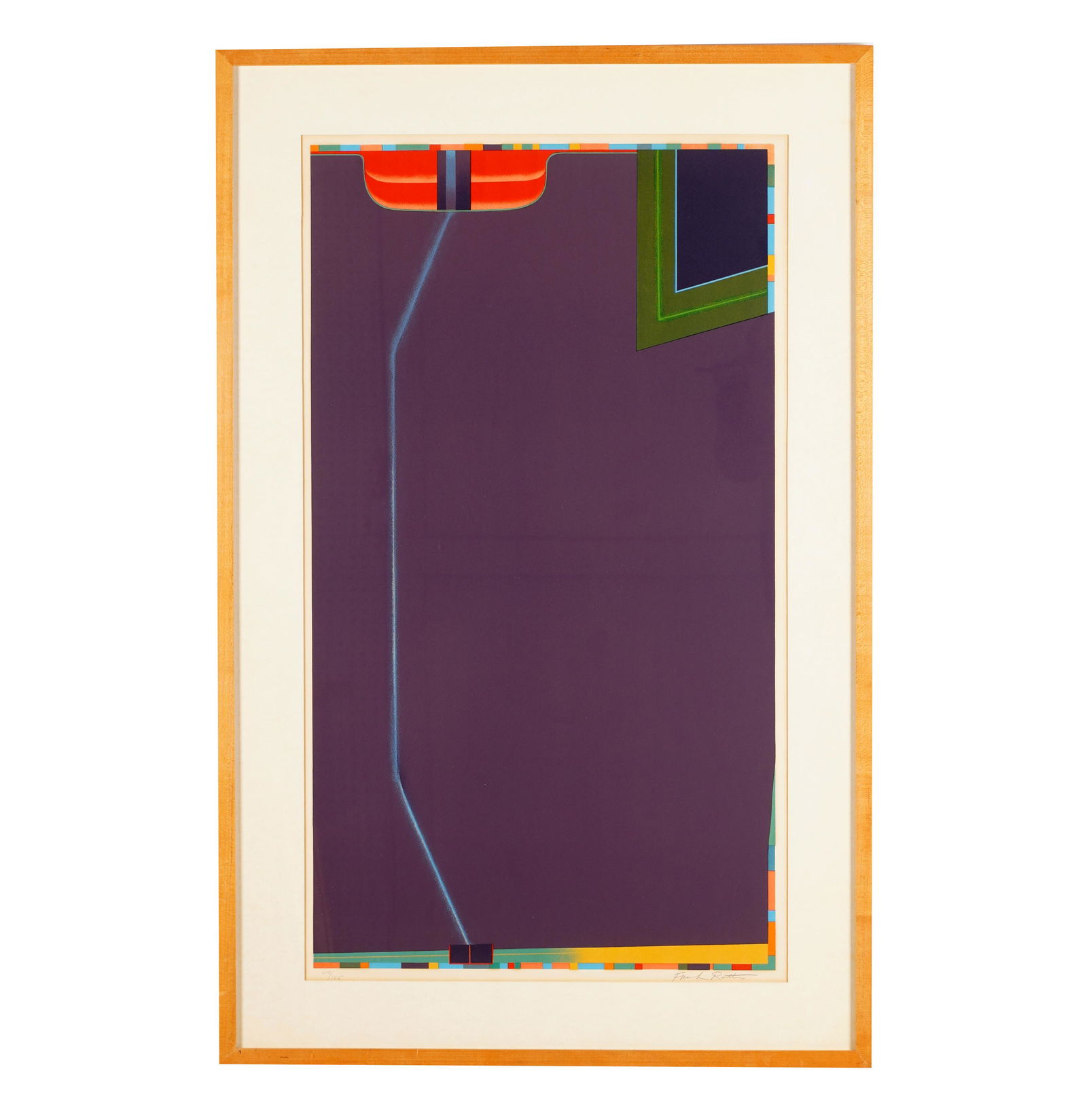 FRANK ROTH (1936 - 2019): ABSTRACT: colored lithograph; signed in pencil lower right; numbered 124 / 125 lower left; 33 3/4 x 19 1/4 inches sight; 41 x 26 1/4 inches frame