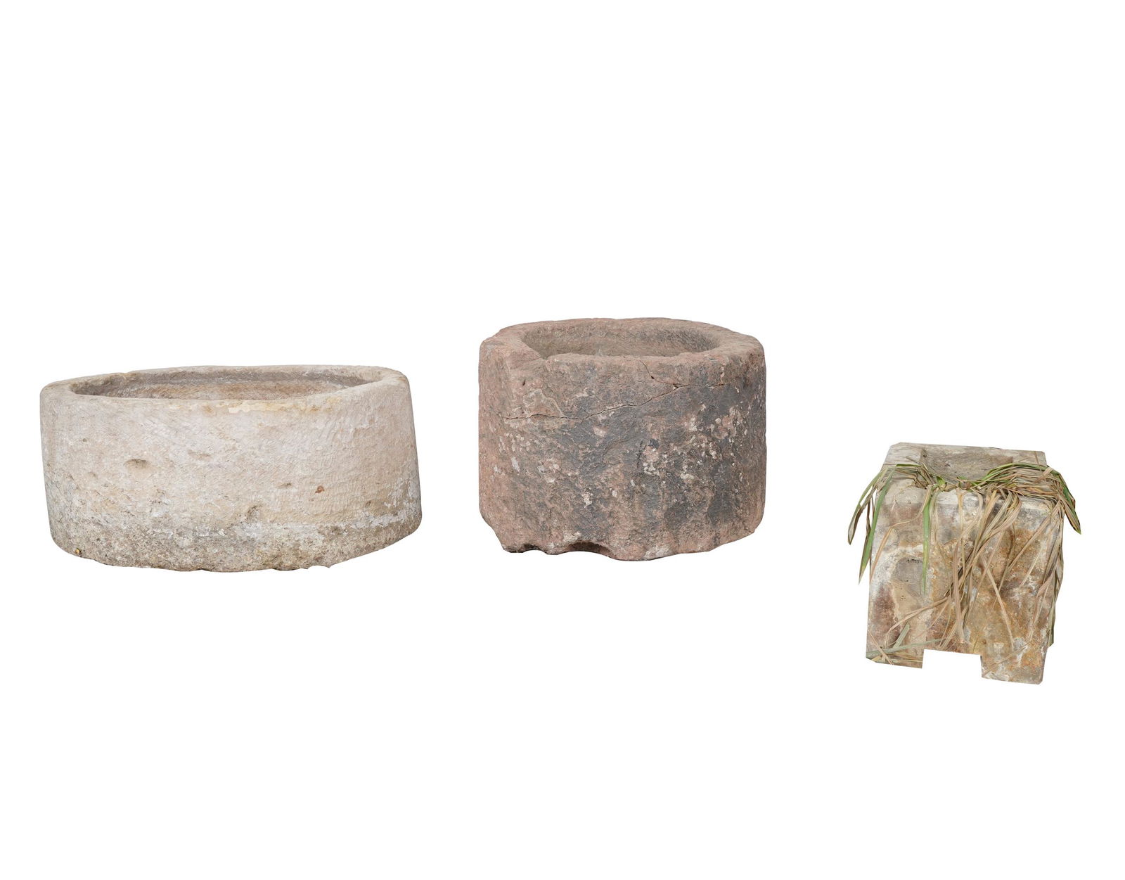 THREE ASSORTED LARGE STONE PLANTERS (1 of 11)