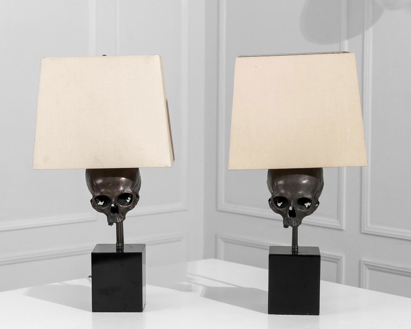 CHRISTIAN AUDIGIER TWO BLACKMAN CRUZ SKULL TABLE LAMPS (1 of 20)