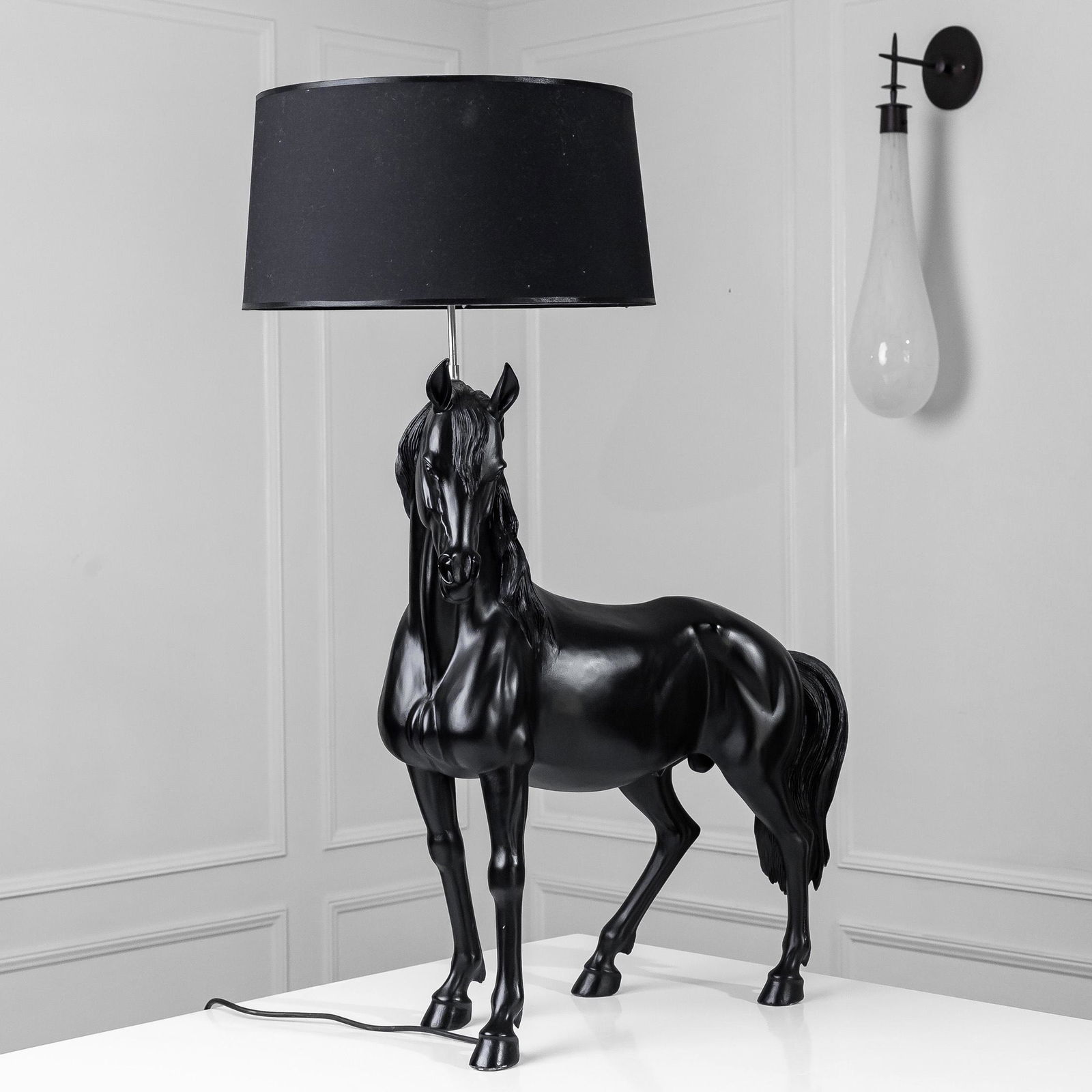 CHRISTIAN AUDIGIER LARGE BLACK STALLION TABLE LAMP (1 of 19)
