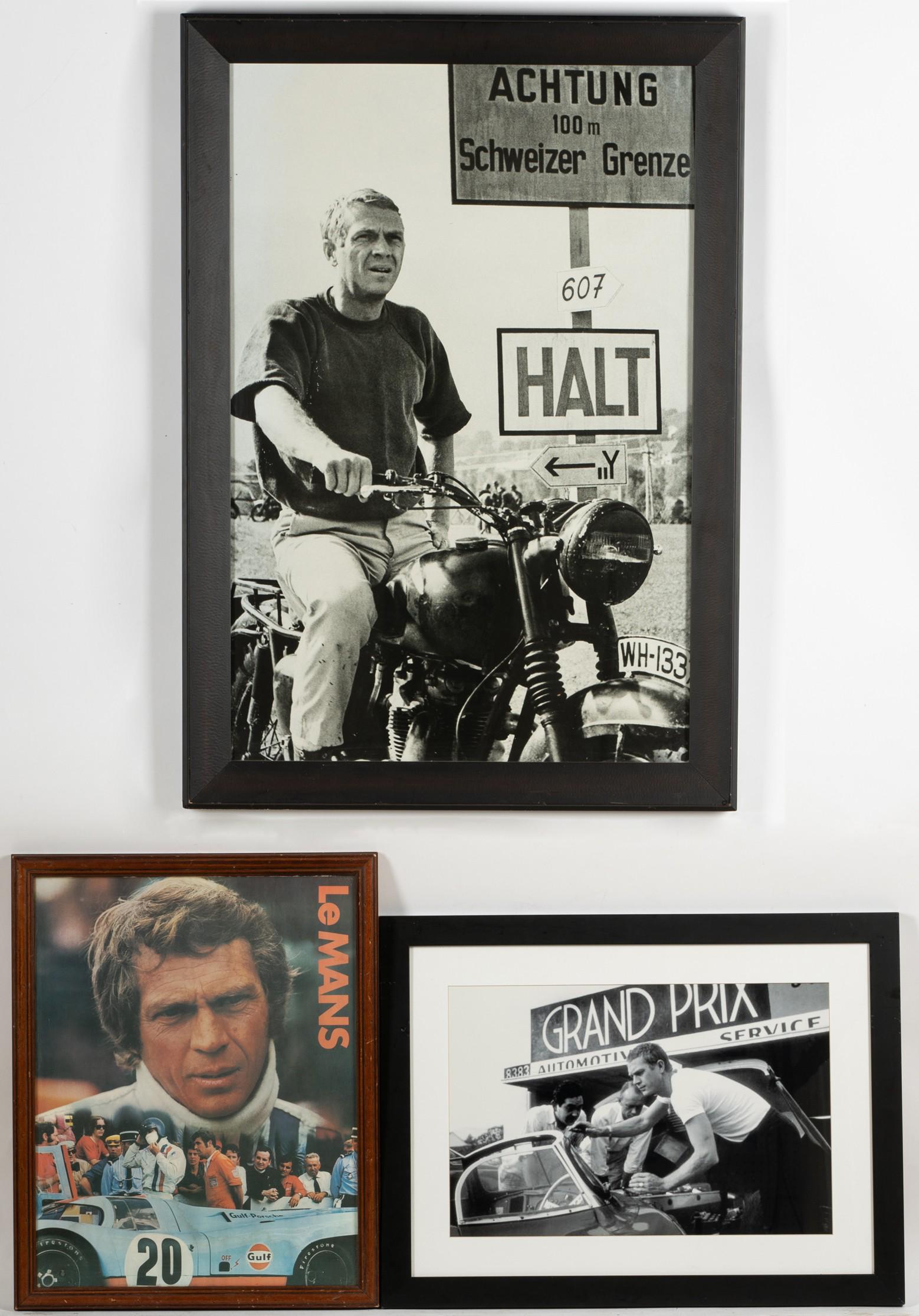 CHRISTIAN AUDIGIER 3 STEVE MCQUEEN FRAMED REPRO PHOTOS (1 of 6)