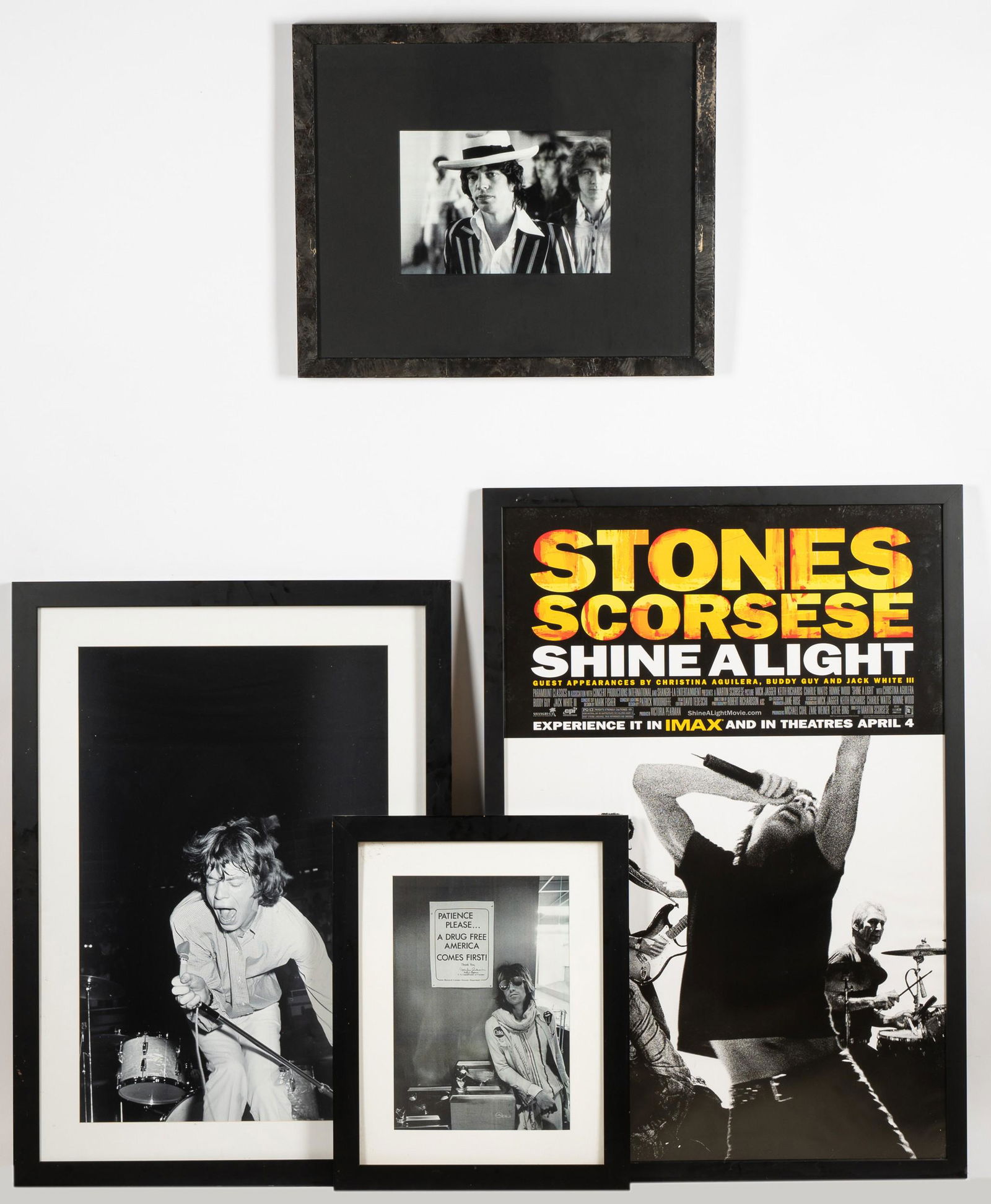 CHRISTIAN AUDIGIER GROUP OF ROLLING STONES FRAMED PHOTOS AND A POSTER (1 of 7)