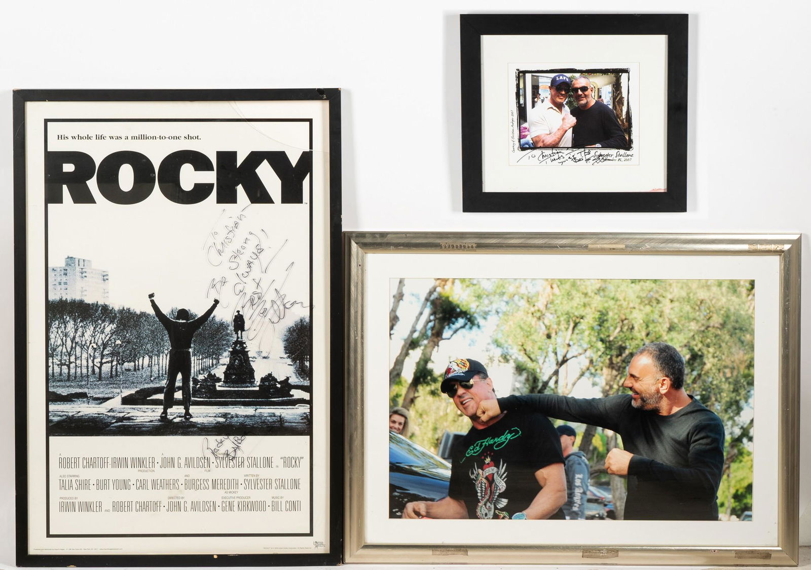 CHRISTIAN AUDIGIER SLY STALLONE SIGNED ITEMS & PHOTO (1 of 9)
