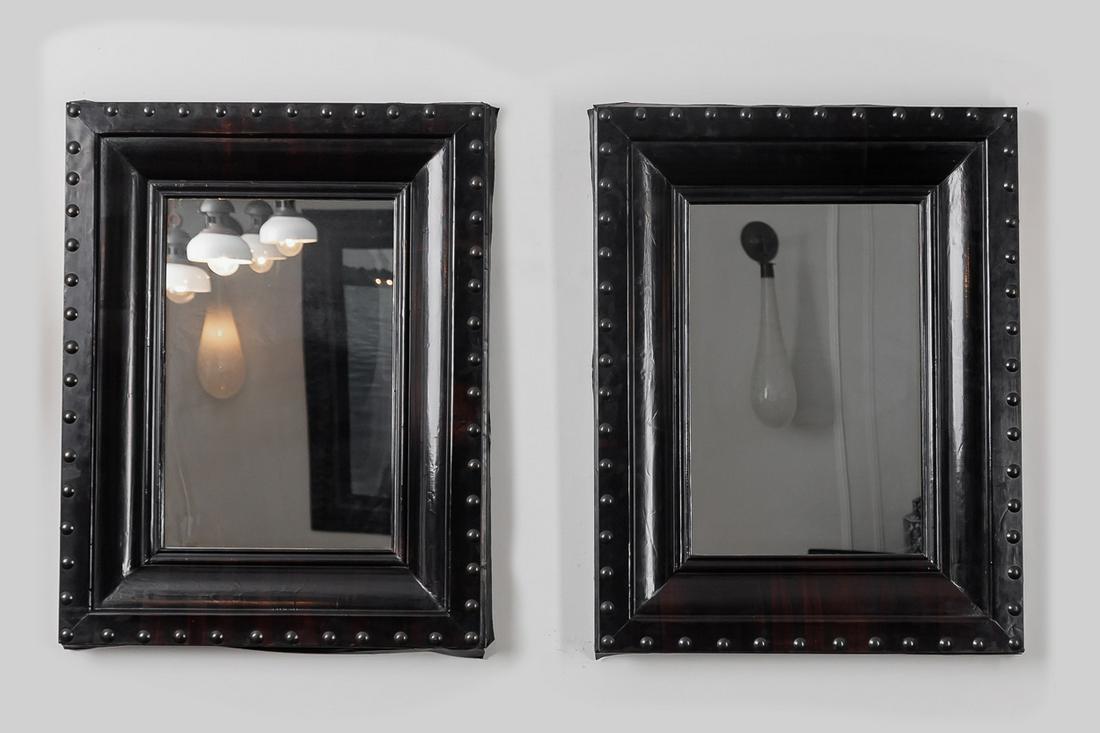 CHRISTIAN AUDIGIER PAIR OF BLACK FRAMED MIRRORS (1 of 17)