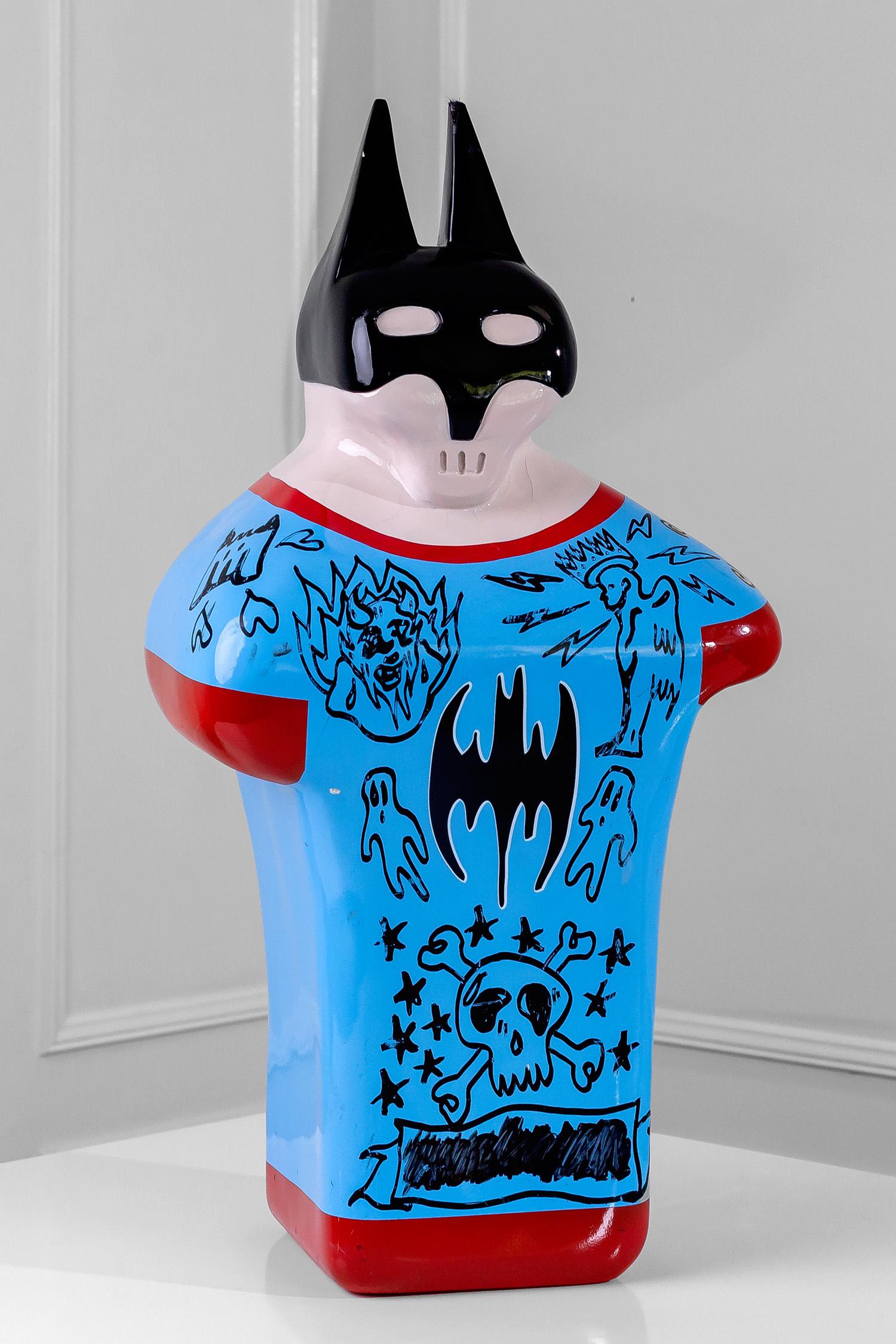 CHRISTIAN AUDIGIER 2008 FABIEN VERSCHAERE "BATMAN": Fabien Verschaere (French, b. 1975) "Batman". Painted resin. With numerous additional â€¦. The back with 'Made by French', and also signed and dated 'F.Verschaere 2008'31 1/2 inches high; 15 5/8 i
