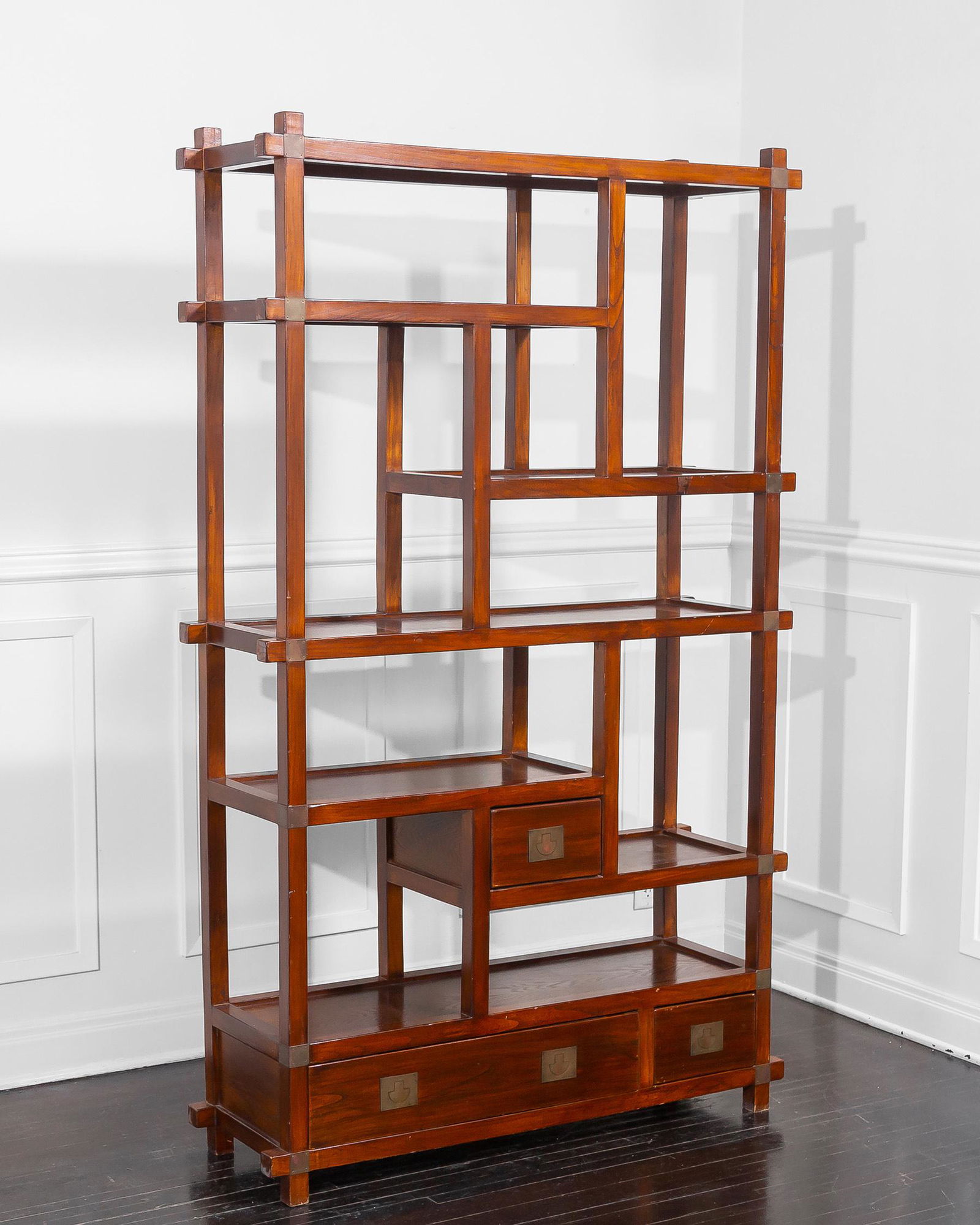 CHRISTIAN AUDIGIER COLONIAL STYLE STEP ETAGERE BOOKCASE (1 of 4)