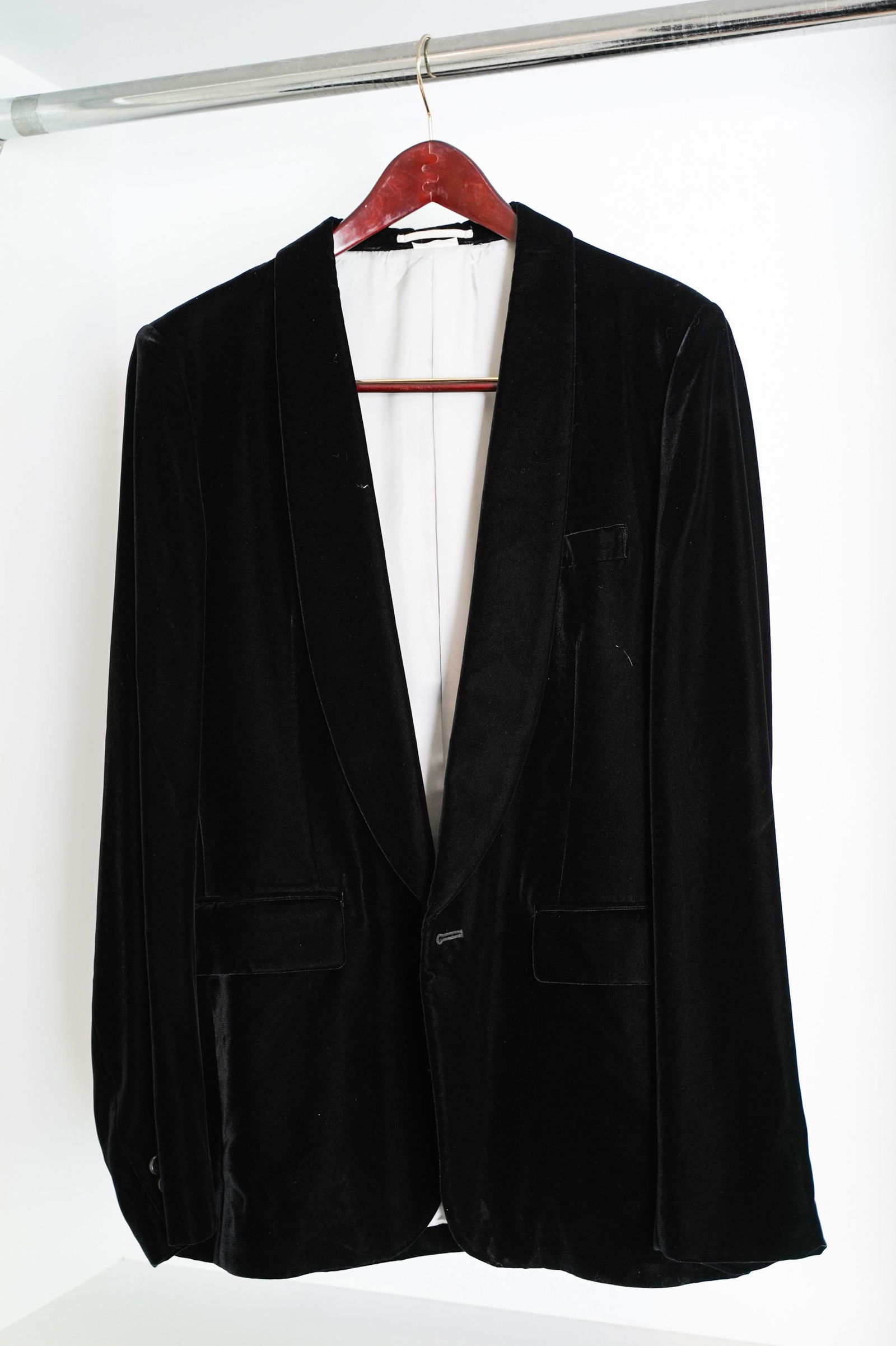 CHRISTIAN AUDIGIER COMMES DES GARCONS HOMME PLUS COAT: A Commes des Garcons Homme Plus velvet tux coat.Size L
