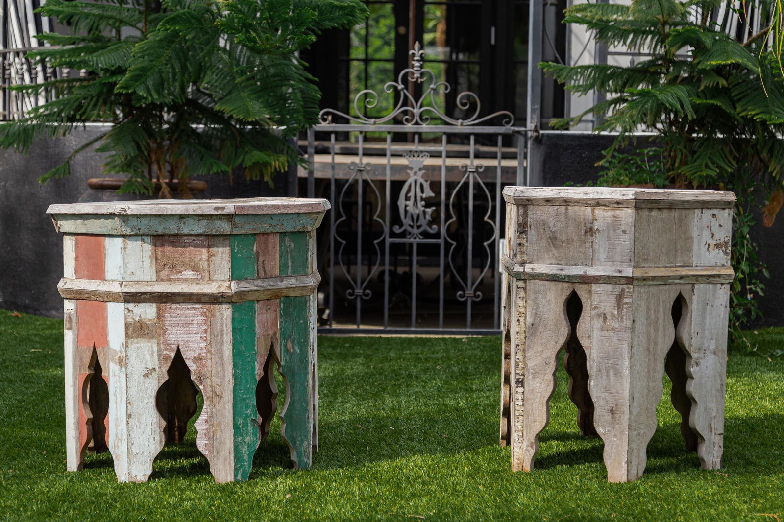 CHRISTIAN AUDIGIER TWO WEATHERED WOOD SIDE TABLES (1 of 12)