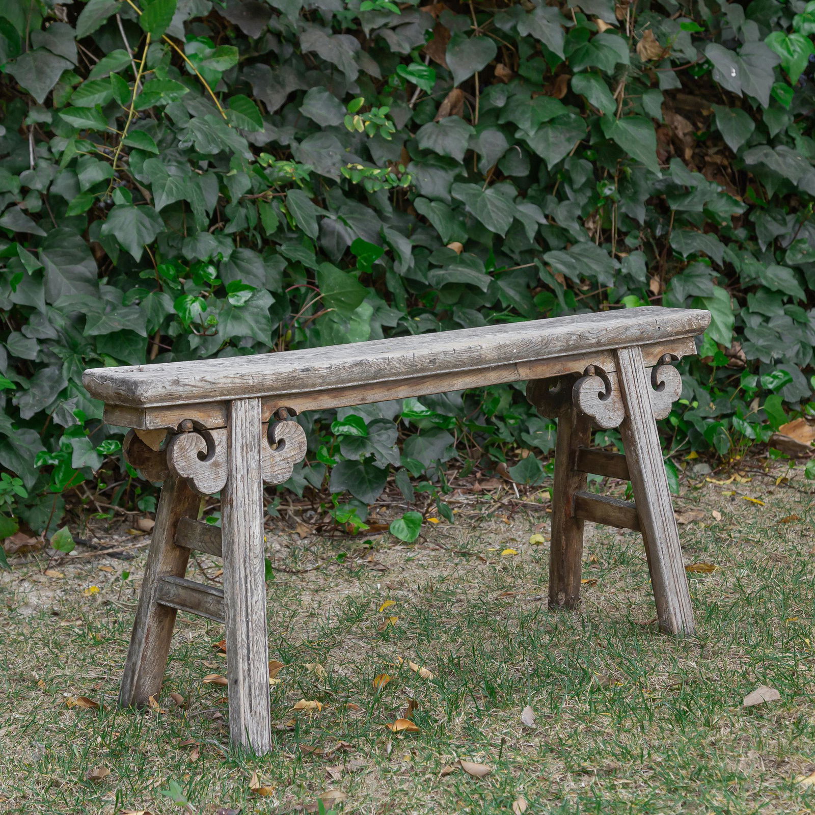 CHRISTIAN AUDIGIER WEATHERED WOOD SAWHORSE STYLE STOOL (1 of 6)