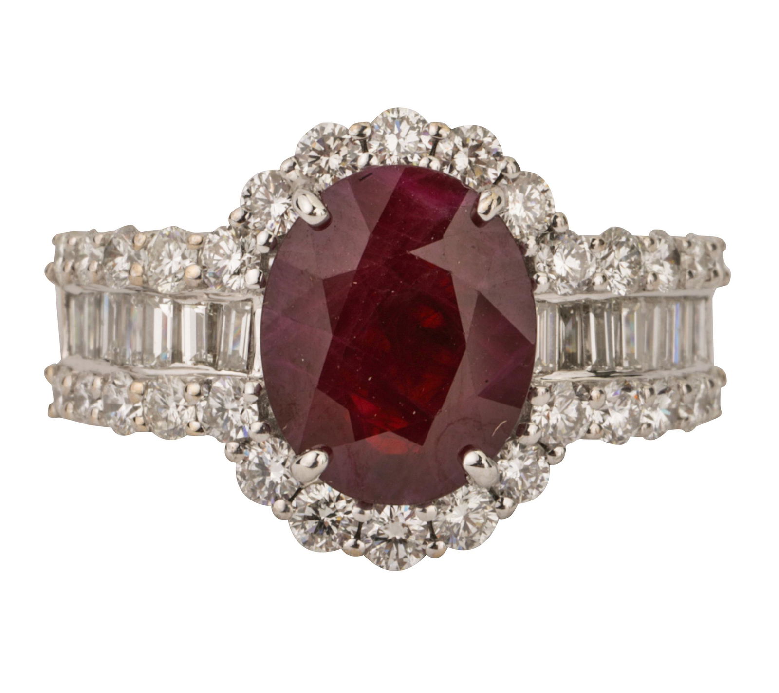 18 KARAT WHITE GOLD, DIAMOND, & RUBY RING (1 of 10)