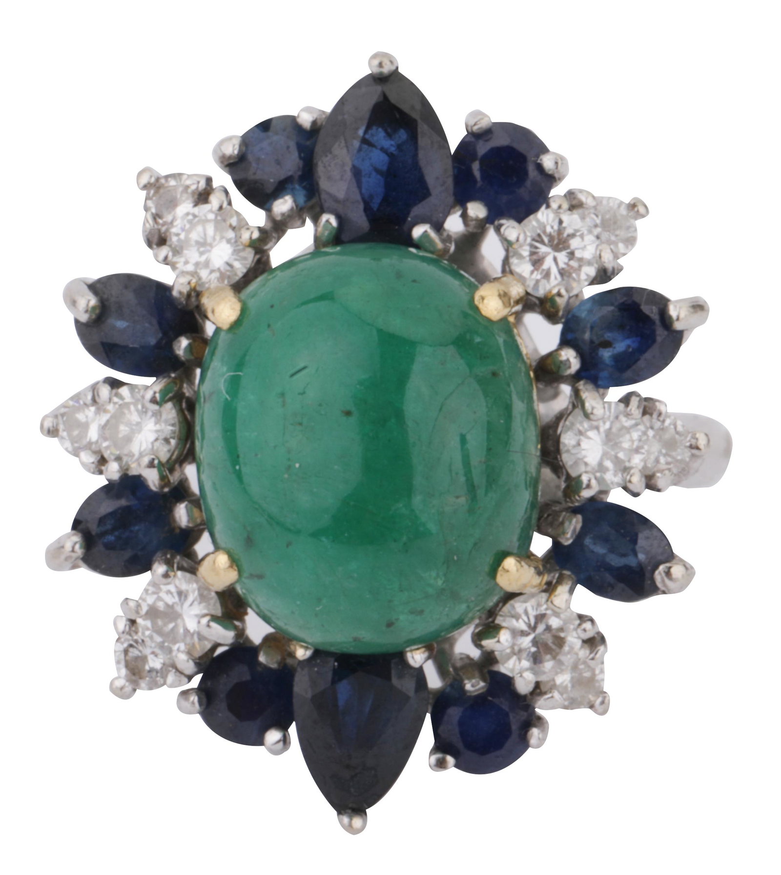 14 KARAT WHITE GOLD, EMERALD, DIAMOND, & DIAMOND RING (1 of 10)