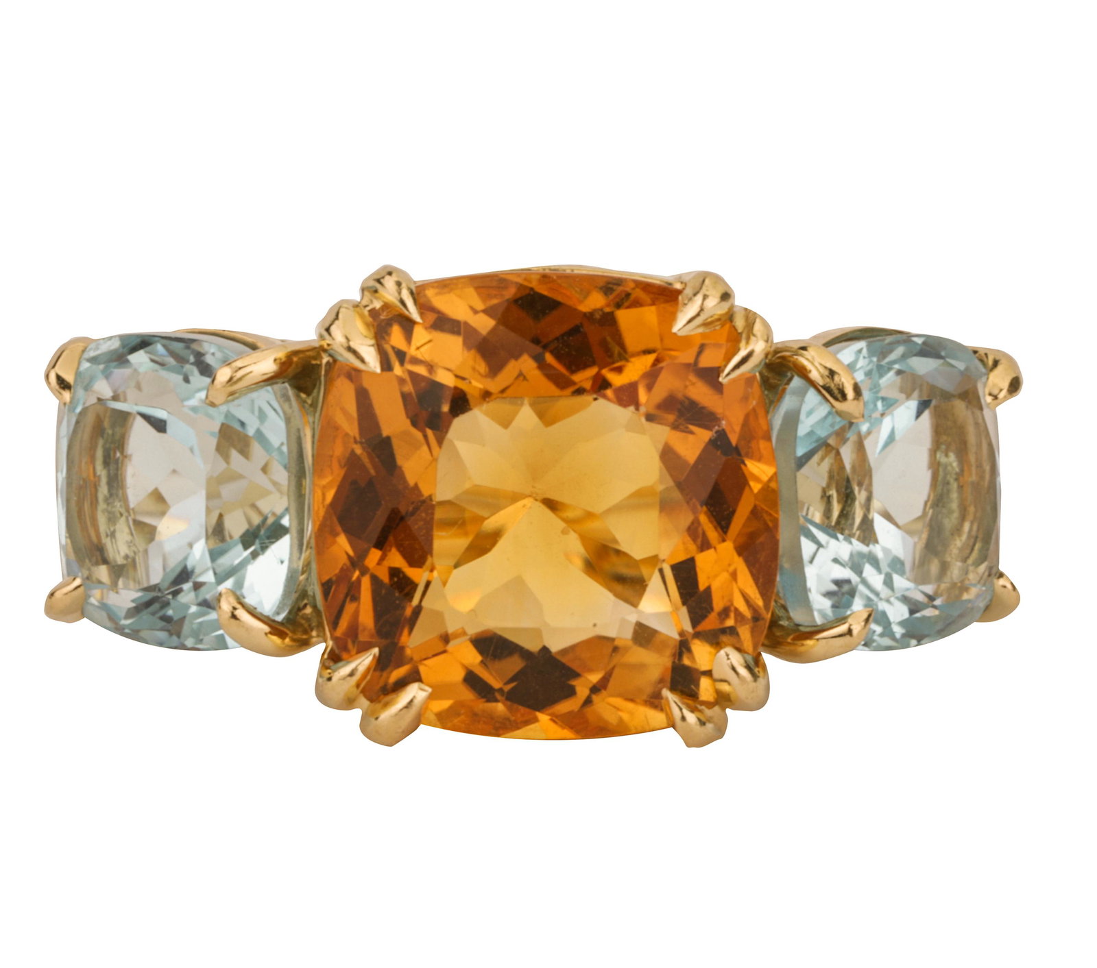 SEAMAN SCHEPPS 18 KARAT YELLOW GOLD, CITRINE, & TOPAZ RING (1 of 12)