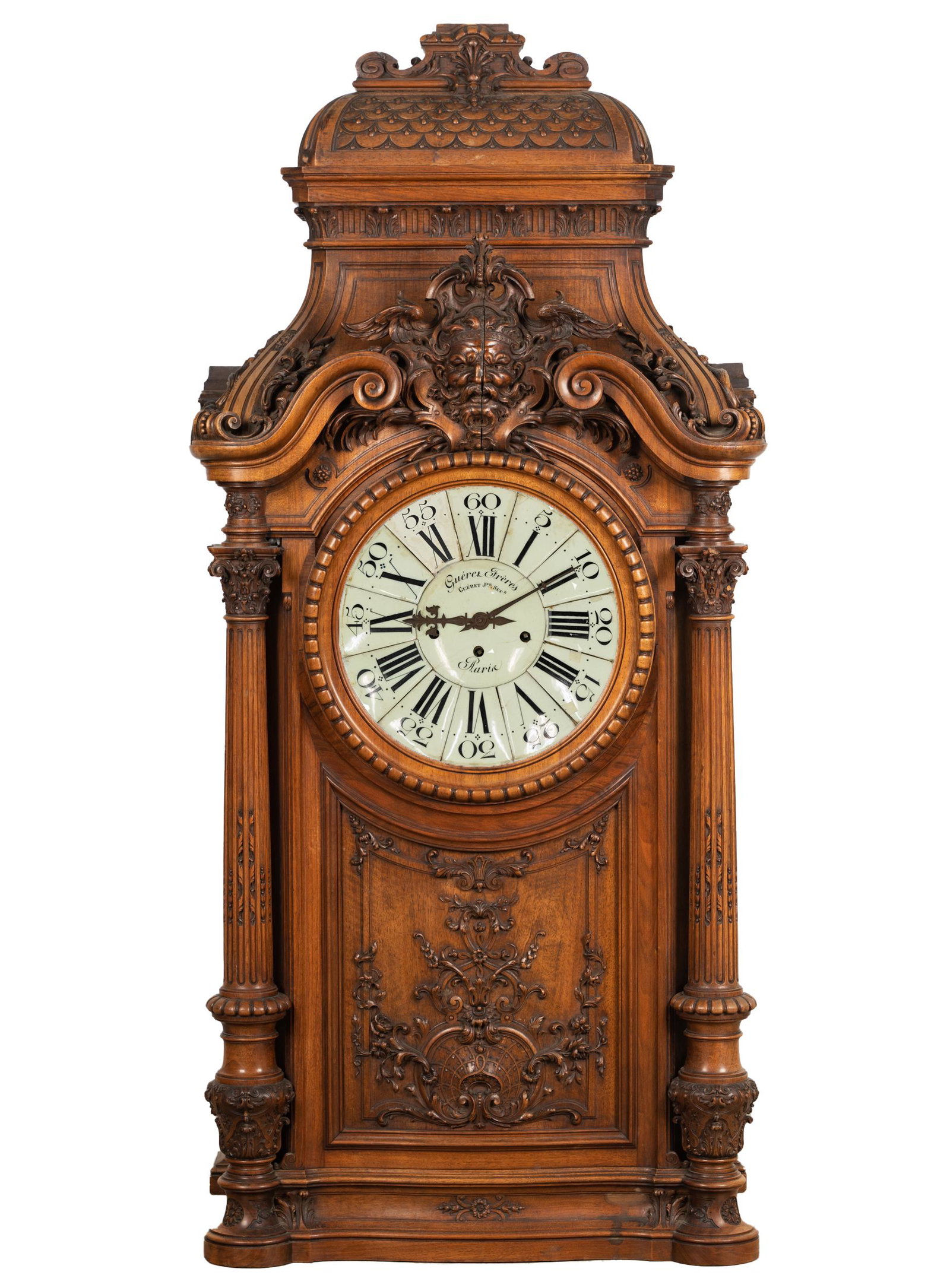 FRENCH CARVED WALNUT CLOCK (1 of 20)