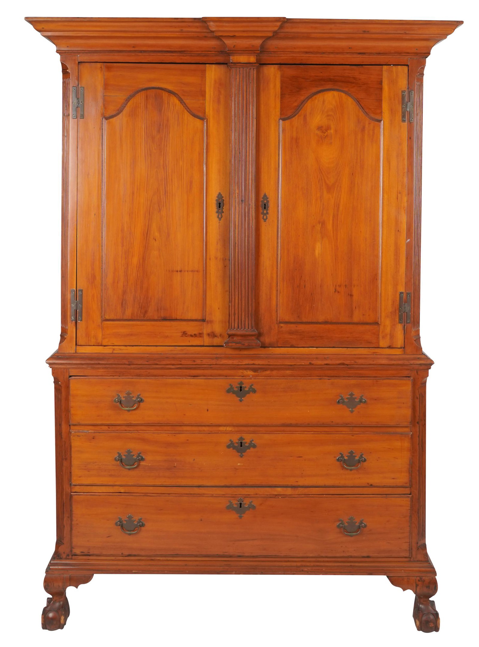 AMERICAN CHIPPENDALE CHERRY & MAPLE LINEN PRESS (1 of 13)
