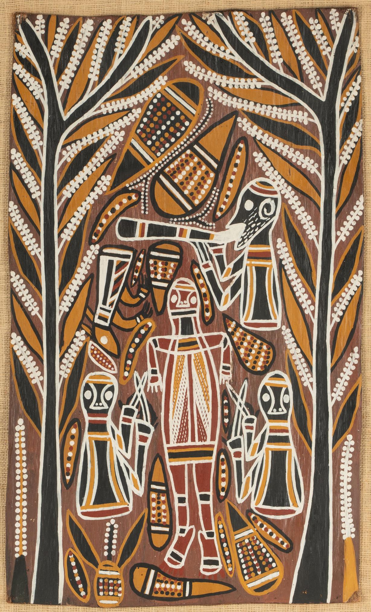 DAVID MALANGI DAYMIRRINGU; (1927-1999):  BARK PAINTING (1 of 15)