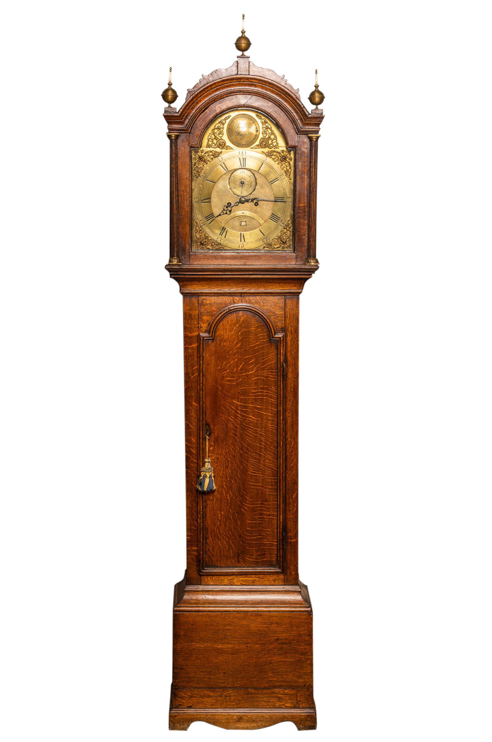 GEORGE III OAK TALL CASE CLOCK (1 of 14)