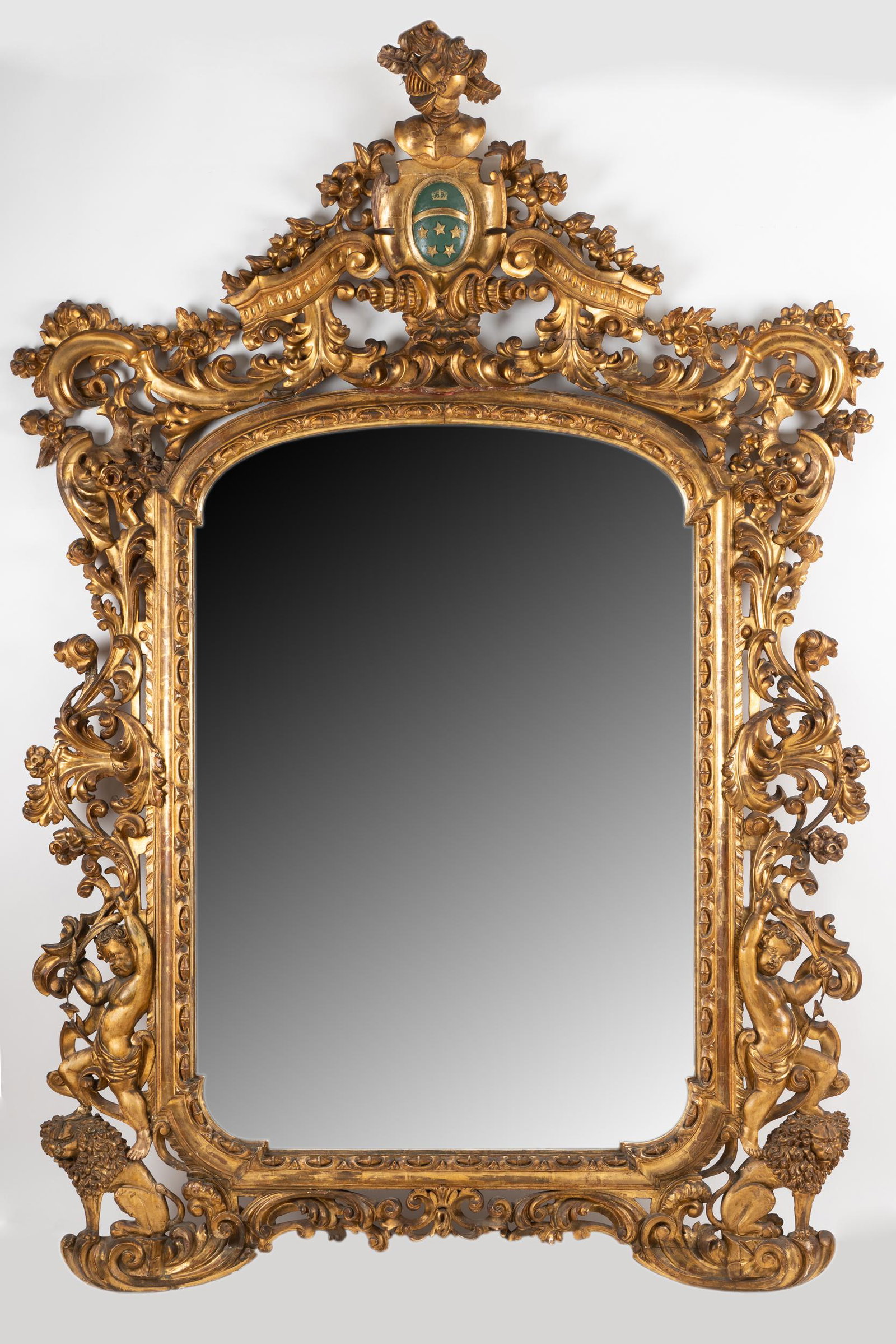 CARVED GILTWOOD WALL MIRROR (1 of 20)