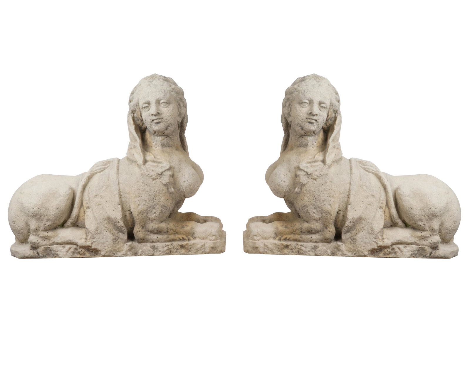 PAIR OF ANTIQUE CAST STONE GARDEN ORNAMENTS (1 of 12)