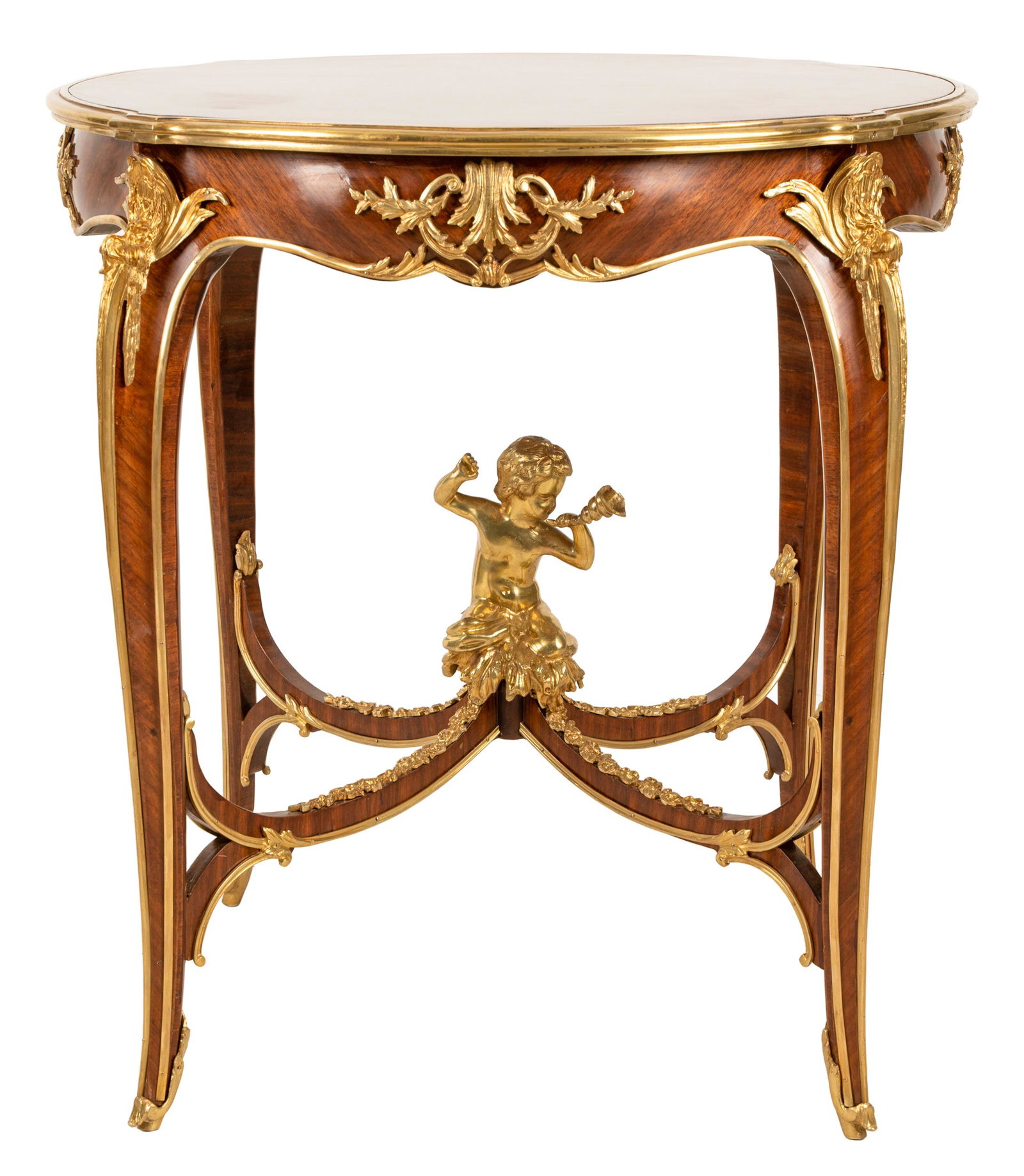 LOUIS XV-STYLE GILT METAL-MOUNTED LAMP TABLE (1 of 10)