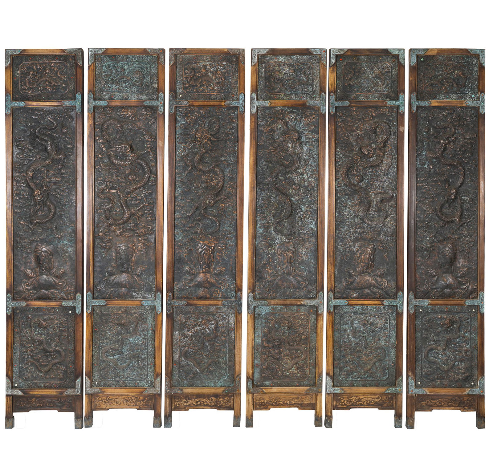 CHINESE METAL & WOOD FOLDING SCREEN (1 of 11)