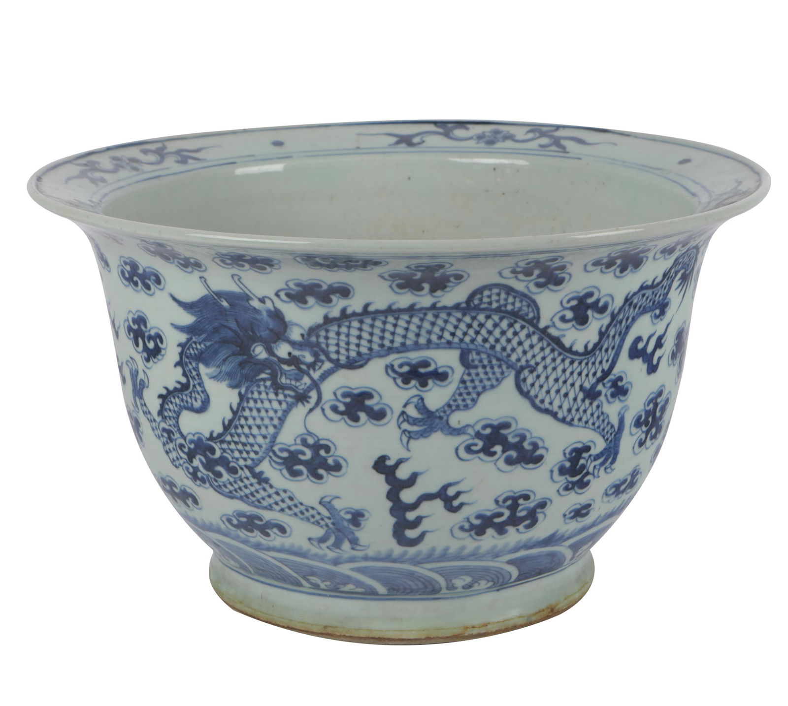 CHINESE BLUE & WHITE PORCELAIN JARDINIERE (1 of 6)