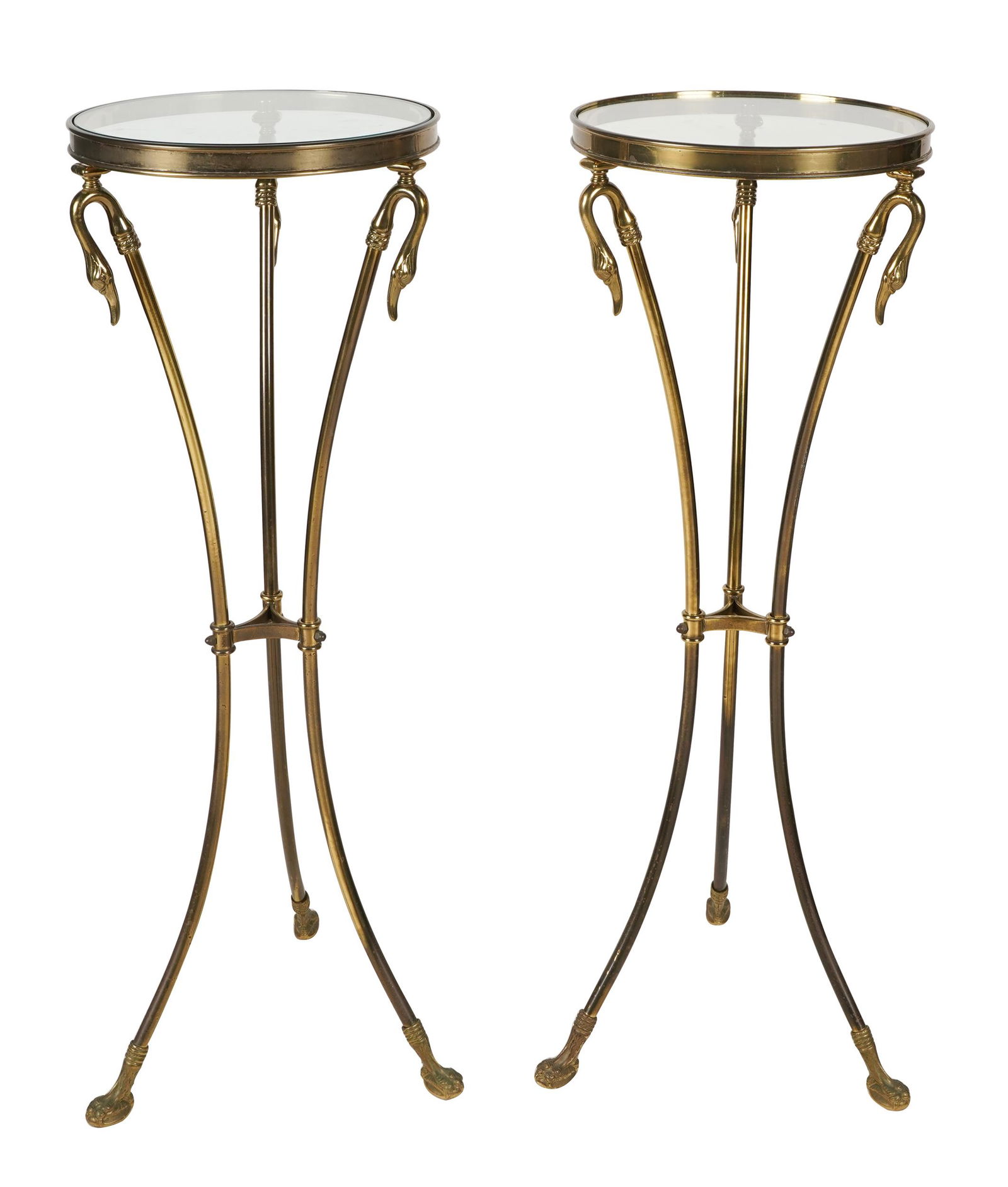 PAIR OF NEOCLASSIC BRASS & GLASS FERN STANDS (1 of 10)