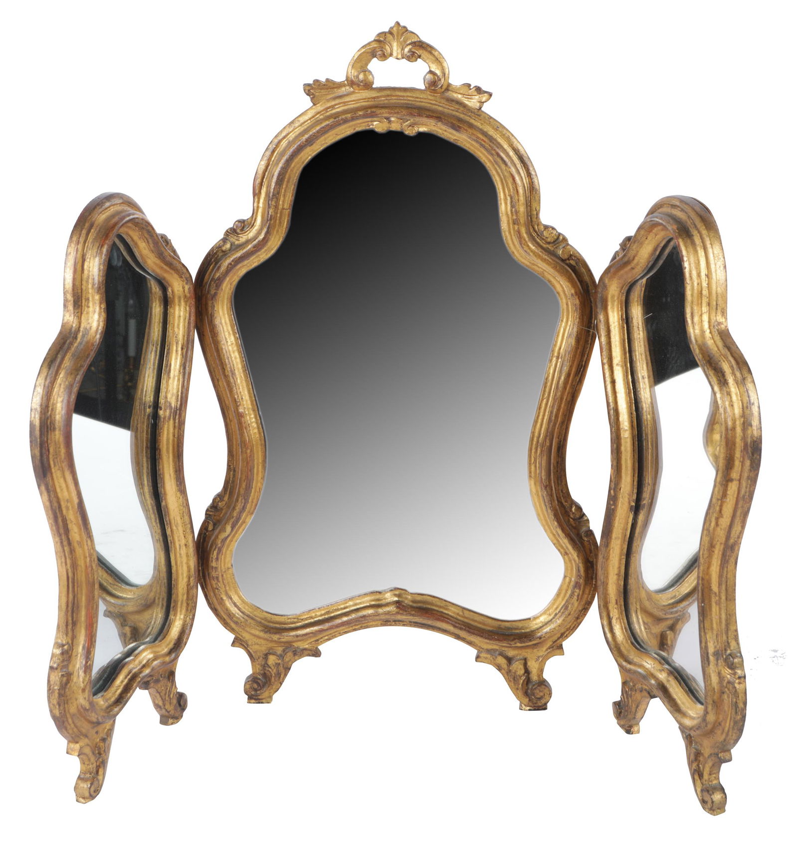 ITALIAN ROCOCO-STYLE GILTWOOD TABLETOP MIRROR (1 of 9)