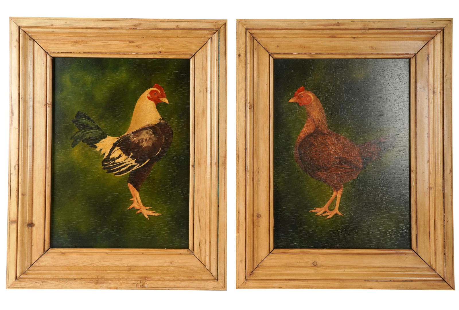 PAIR OF DECORATIVE CHICKEN PAINTINGS (1 of 11)