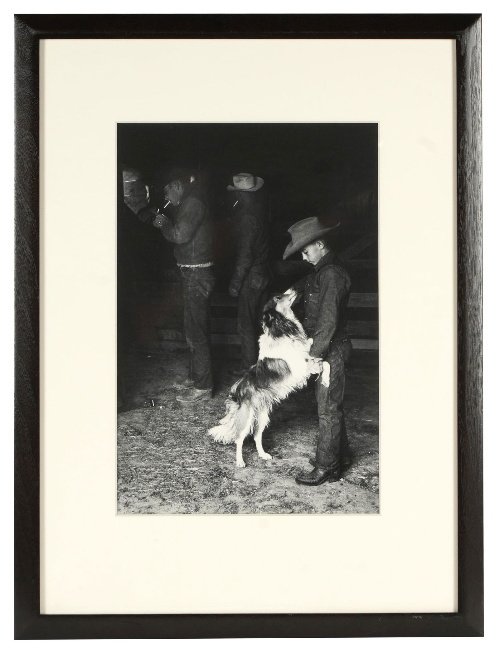 FRAMED PHOTOGRAPH: COWBOYS WITH DOG (1 of 6)