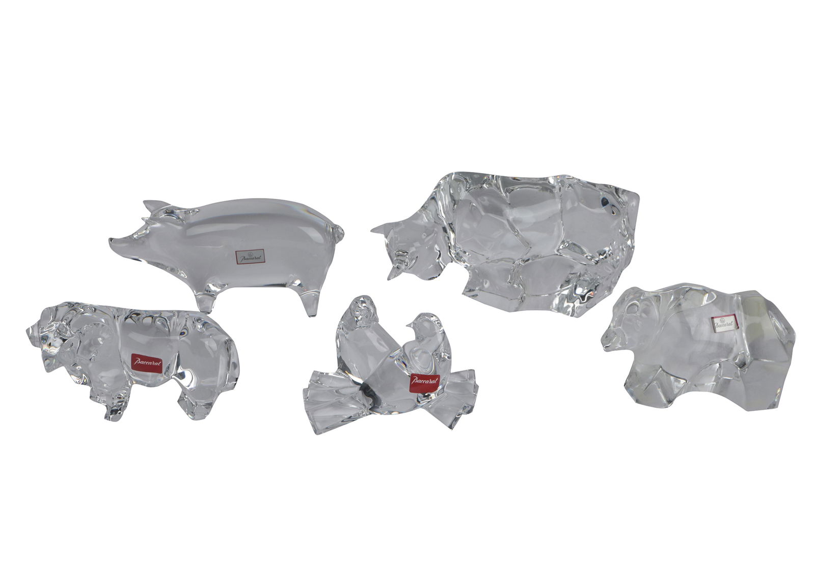 FIVE BACCARAT CRYSTAL ANIMAL FIGURES (1 of 11)
