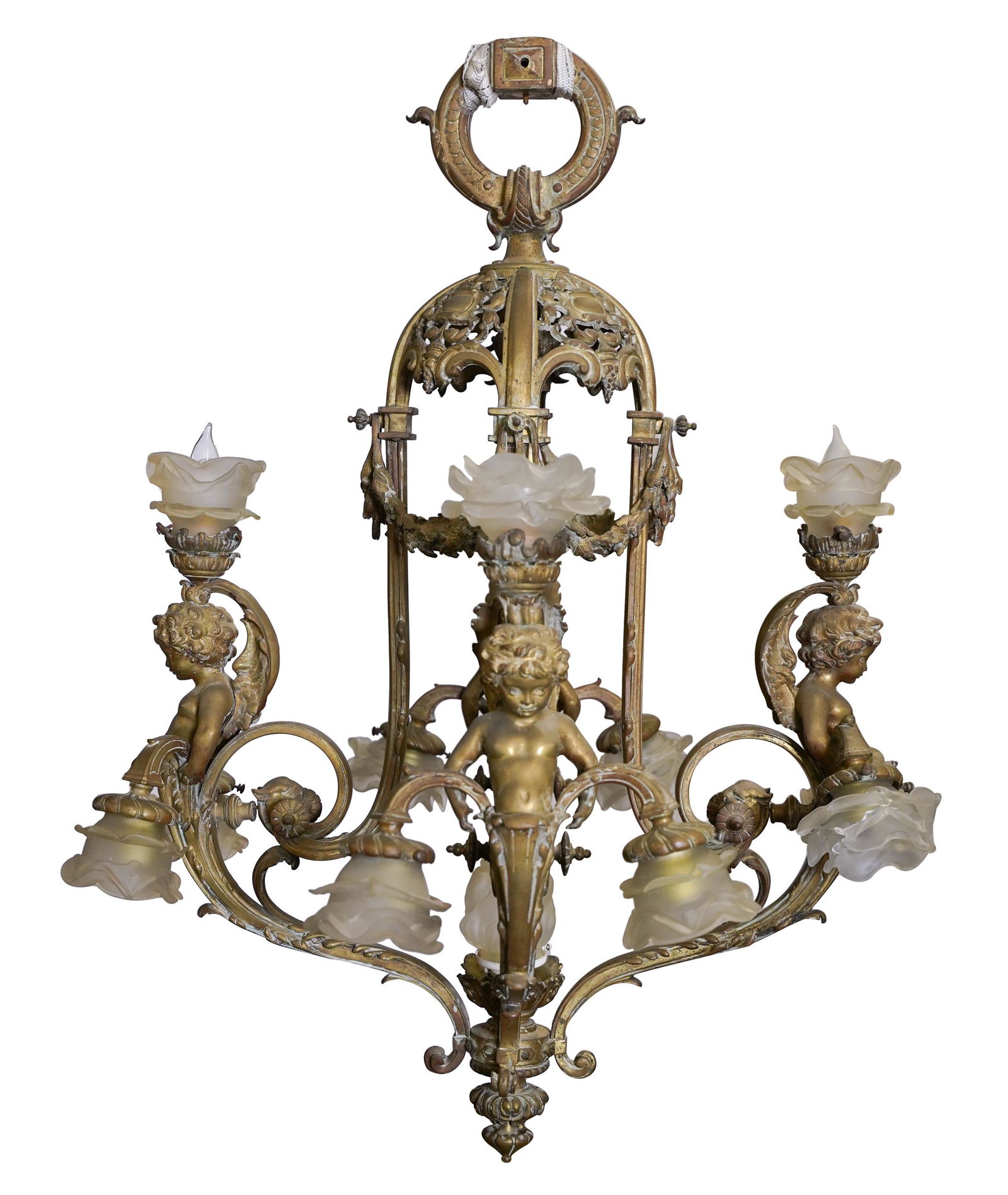 GILT METAL CEILING FIXTURE (1 of 12)