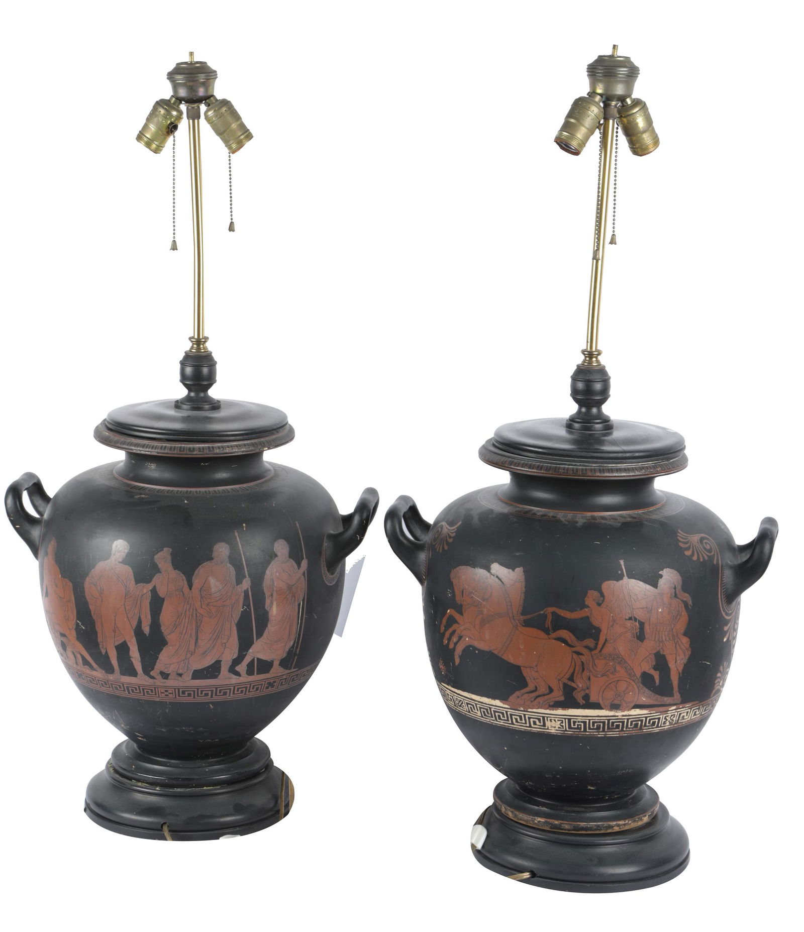 PAIR OF ANCIENT GREEK-STYLE CERAMIC VASES (1 of 10)
