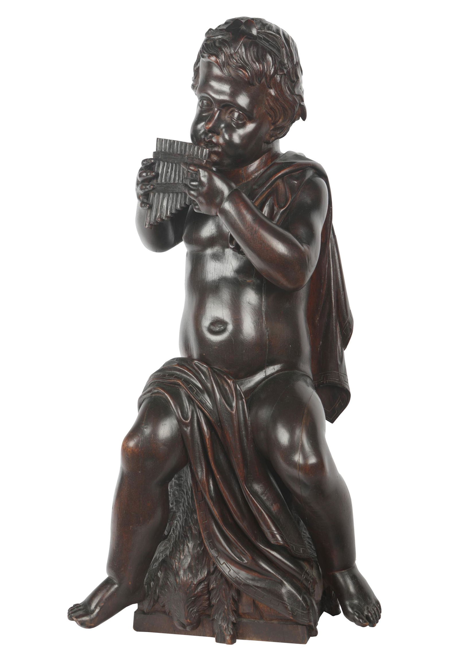 CONTINENTAL CARVED WOOD CHERUB FIGURE (1 of 14)