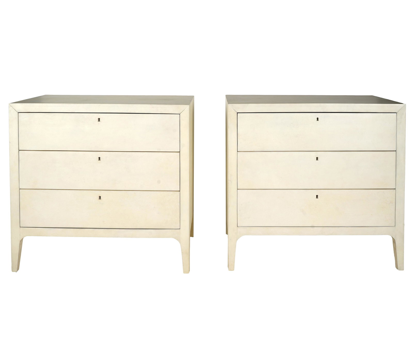 TWO ITALIAN VELLUM-WRAPPED CHESTS OF DRAWERS (1 of 8)