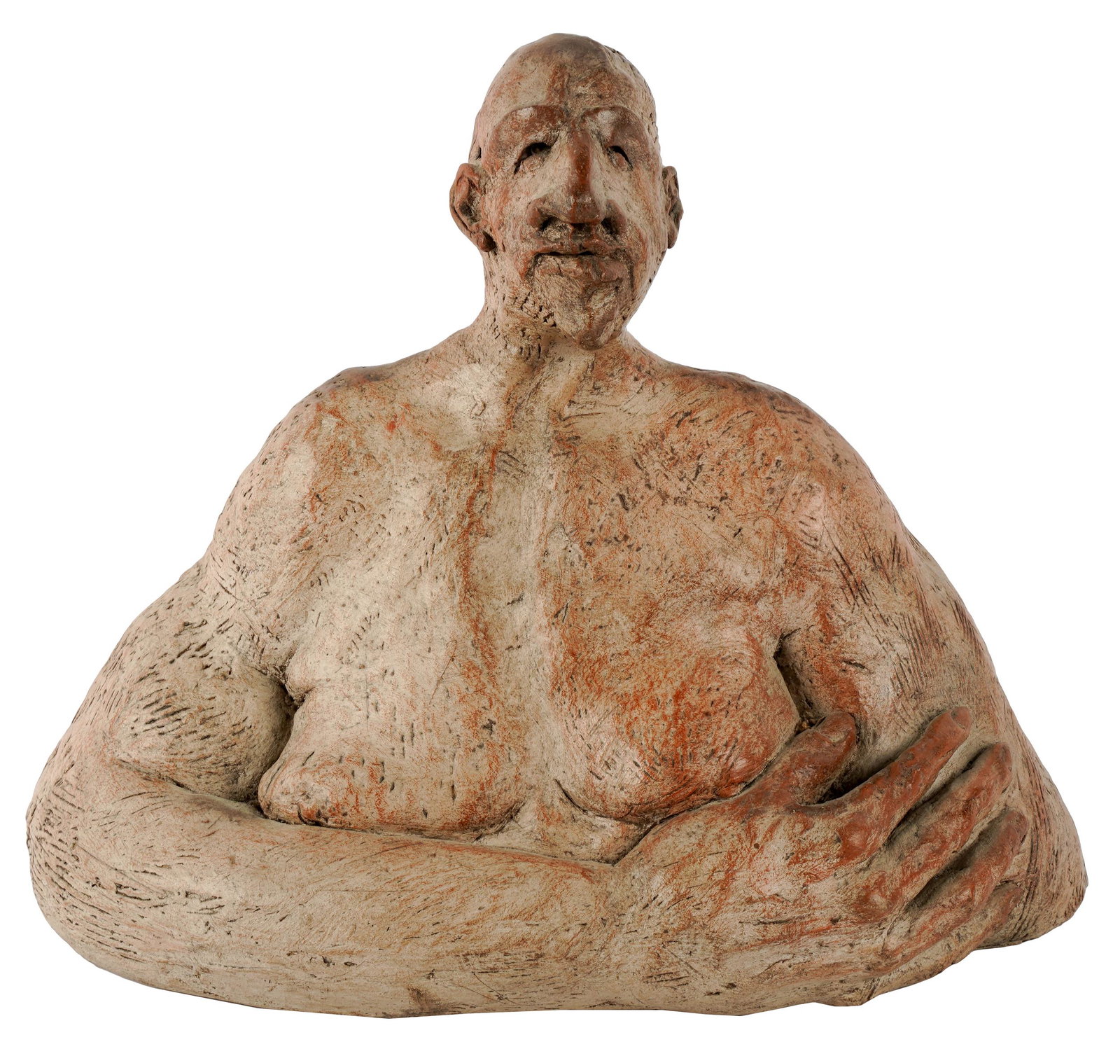 20TH CENTURY: BUST: ceramic; incised signature "L. White" and numbered "811 [triangle]10" to underside; Provenance: The Estate of Barbara Beretich, Artist and Collector of Art, Claremont, CA; 17 inches wide; 8 inches dee