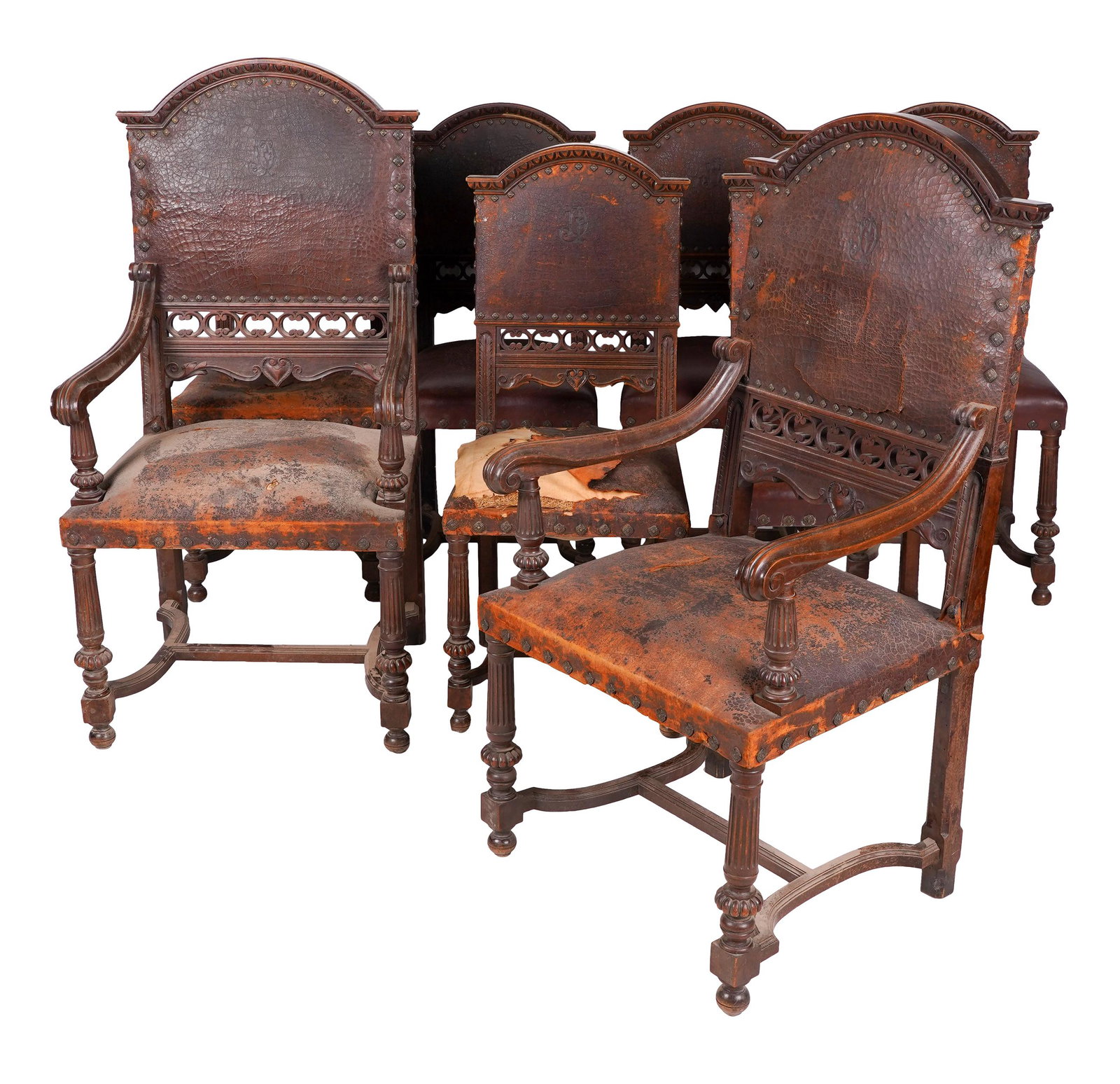 SET OF 14 SPANISH BAROQUE-STYLE DINING CHAIRS (1 of 11)