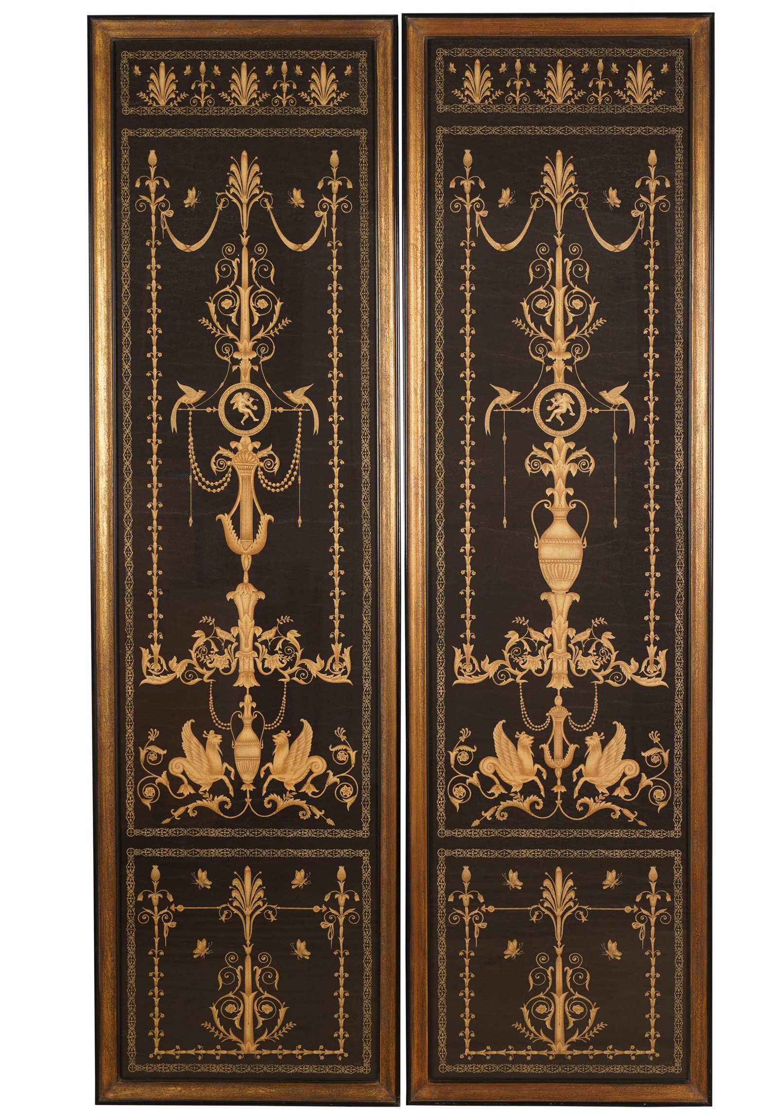 PAIR OF POMPEIAN-STYLE DECORATIVE PANELS (1 of 11)