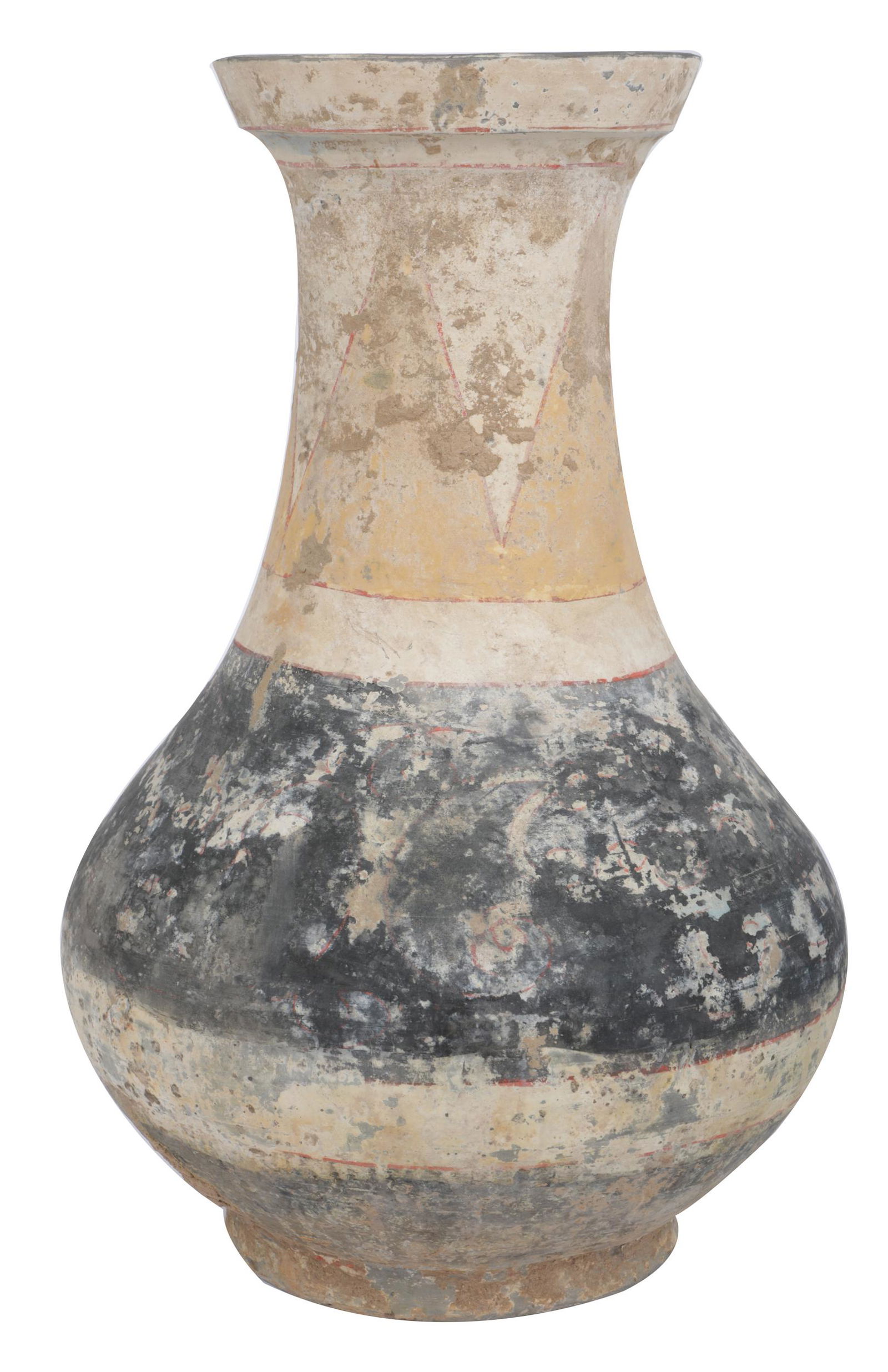 HAN DYNASTY POLYCHROMED POTTERY VASE (1 of 6)