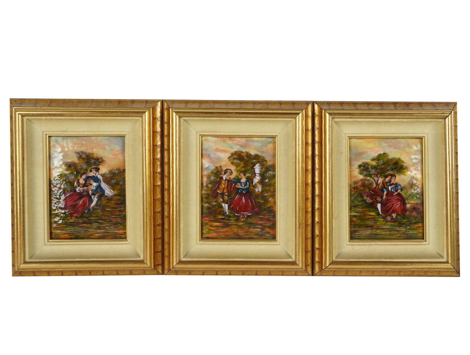 THREE LIMOGES ENAMELED COPPER PLAQUES (1 of 8)