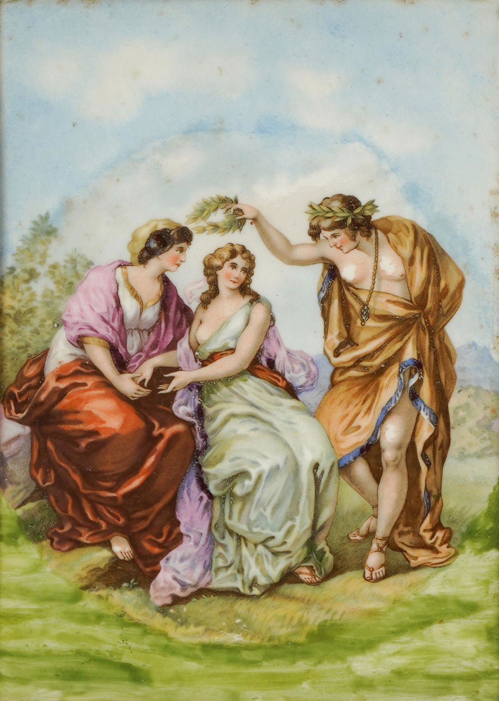 FRAMED LIMOGES PORCELAIN PLAQUE (1 of 8)