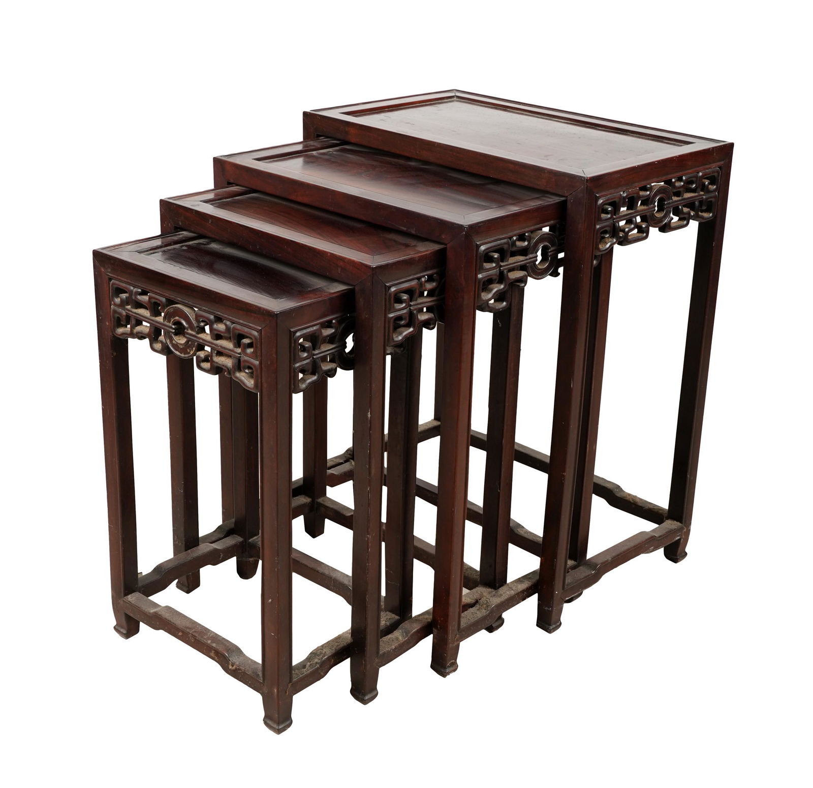 SET OF CHINESE HARDWOOD NESTING TABLES (1 of 7)
