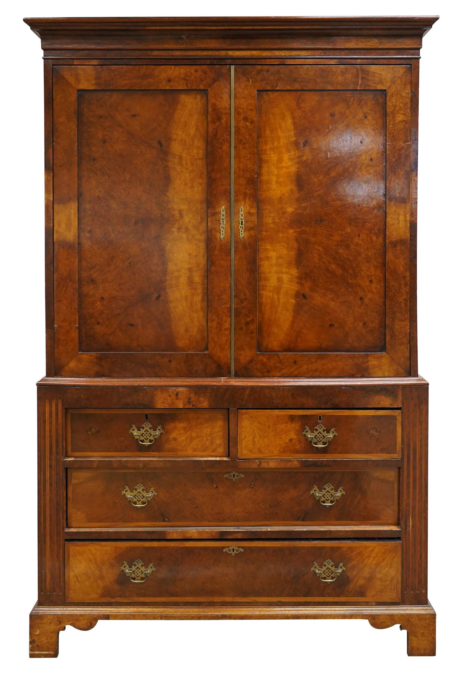 GEORGIAN-STYLE WALNUT LINEN PRESS (1 of 13)