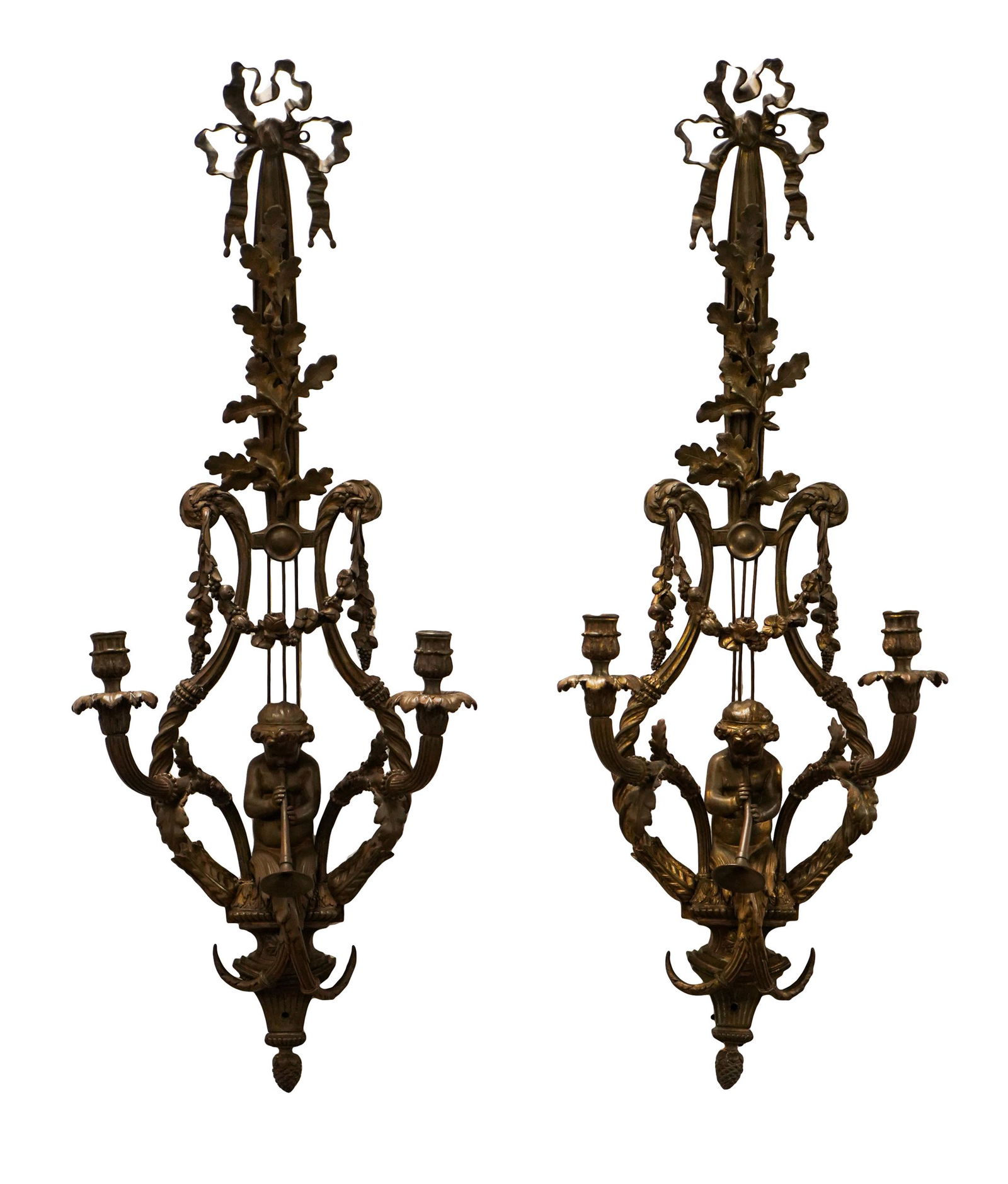 PAIR OF ROCOCO-STYLE TWIN-LIGHT WALL SCONCES (1 of 19)