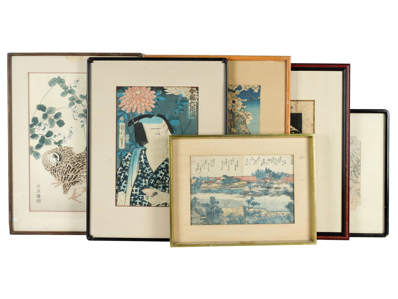 COLLECTION OF SIX JAPANESE WOODBLOCK PRINTS (1 of 8)